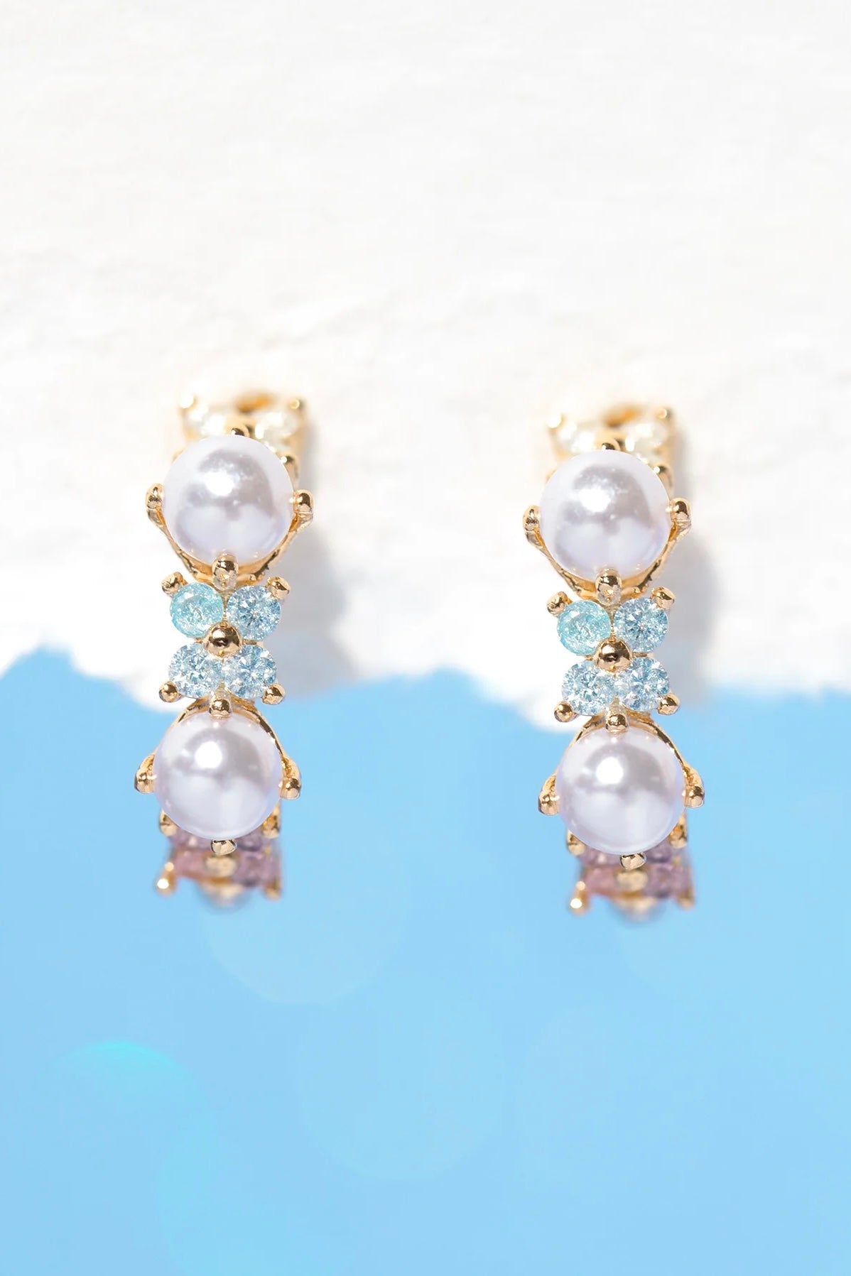 Girls Crew Pink Pearl Hoops