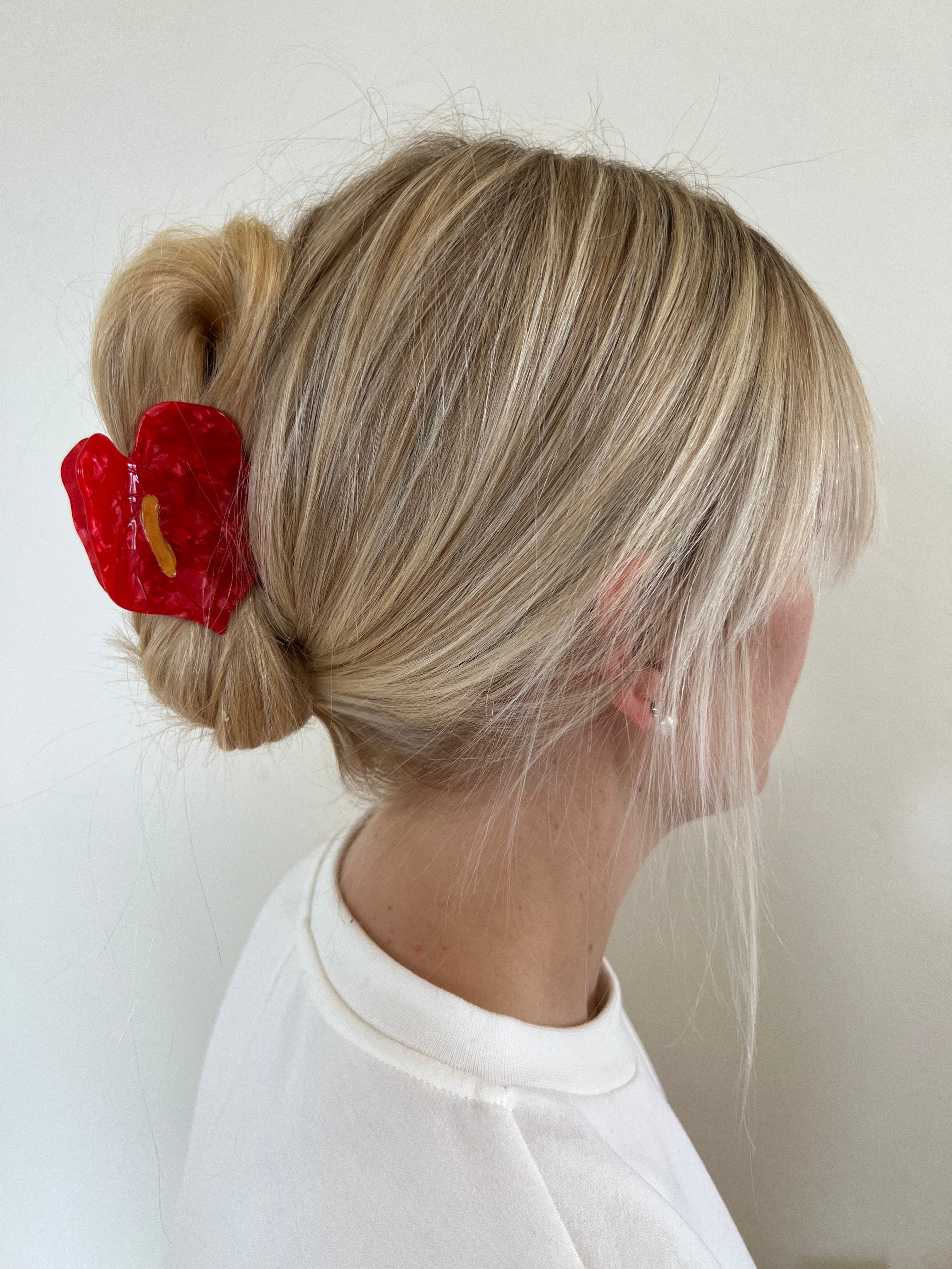 Anthurium Leaf Claw Clip - Red