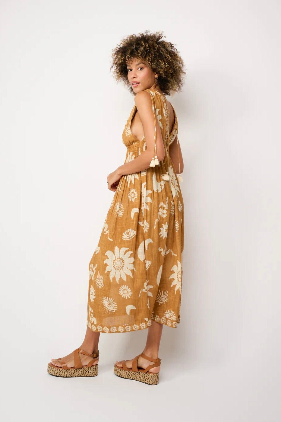 Z&L Natural Shadow Maxi Dress