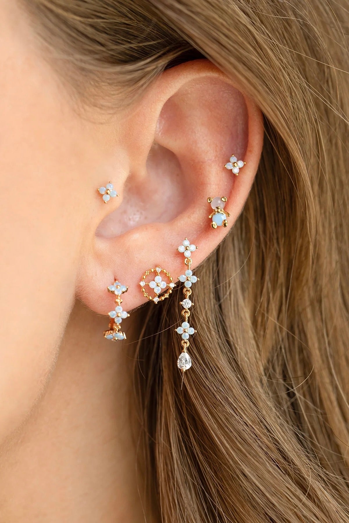 Girls Crew Teeny Tiny Blue Blossom Studs