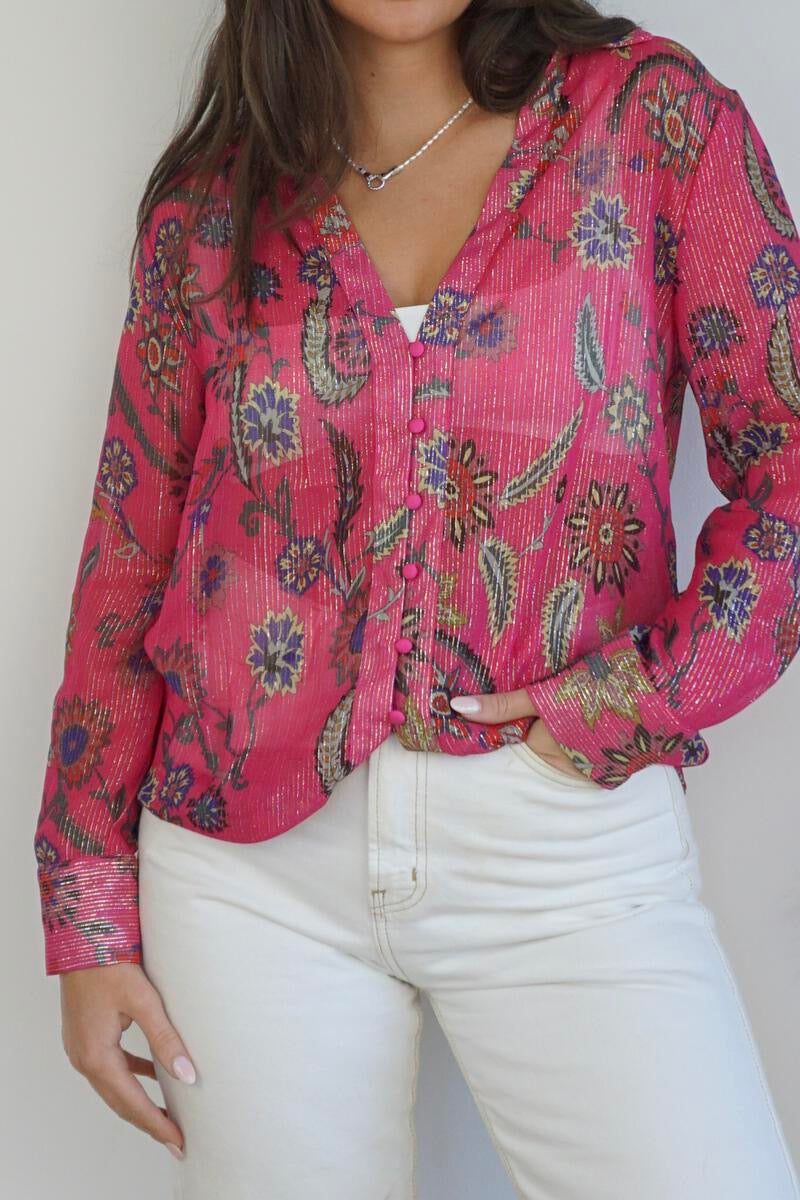 NIBI MTK Evie Blouse - Jaya Pink