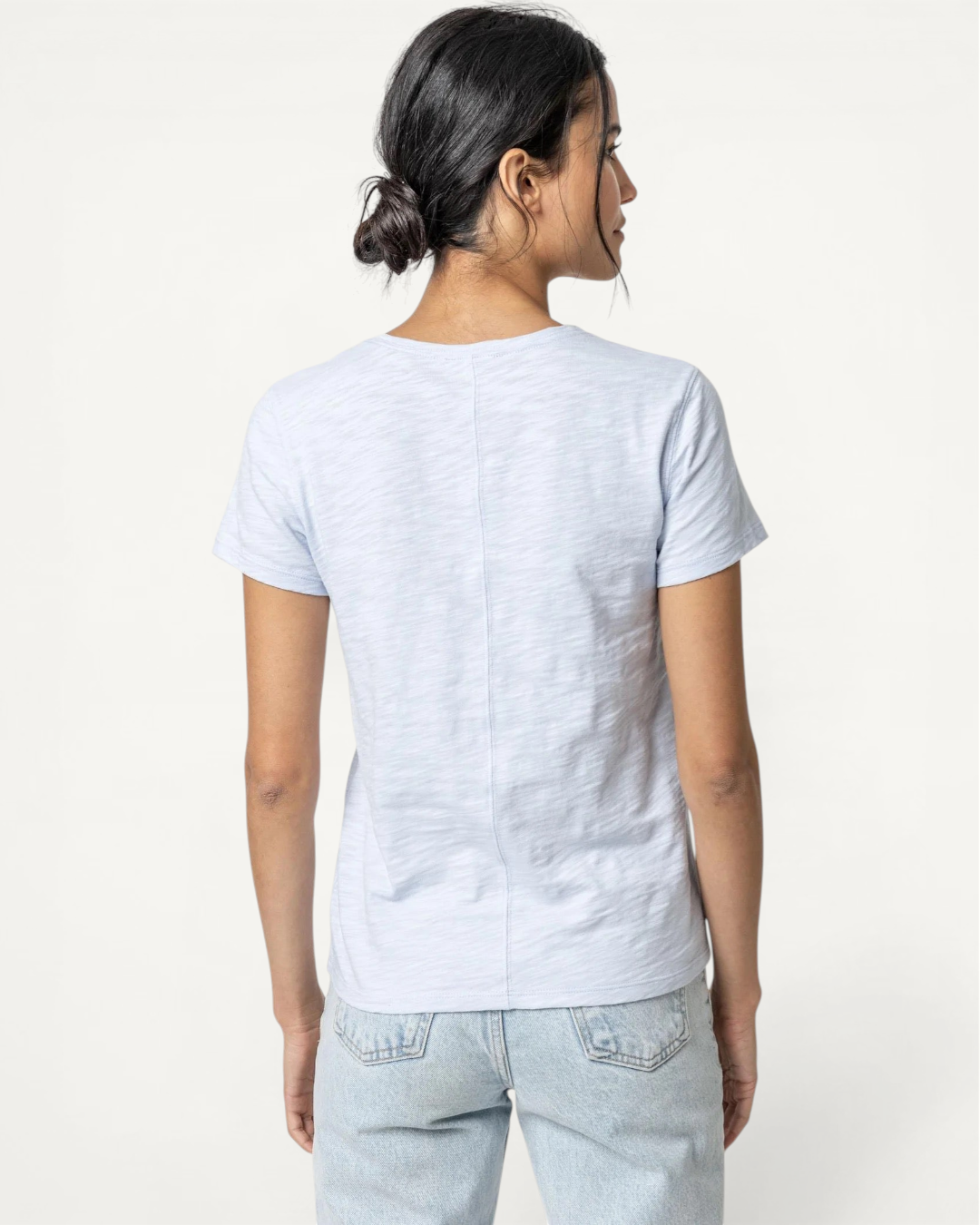 Lilla P V-Neck Short Sleeve Back Seam Tee