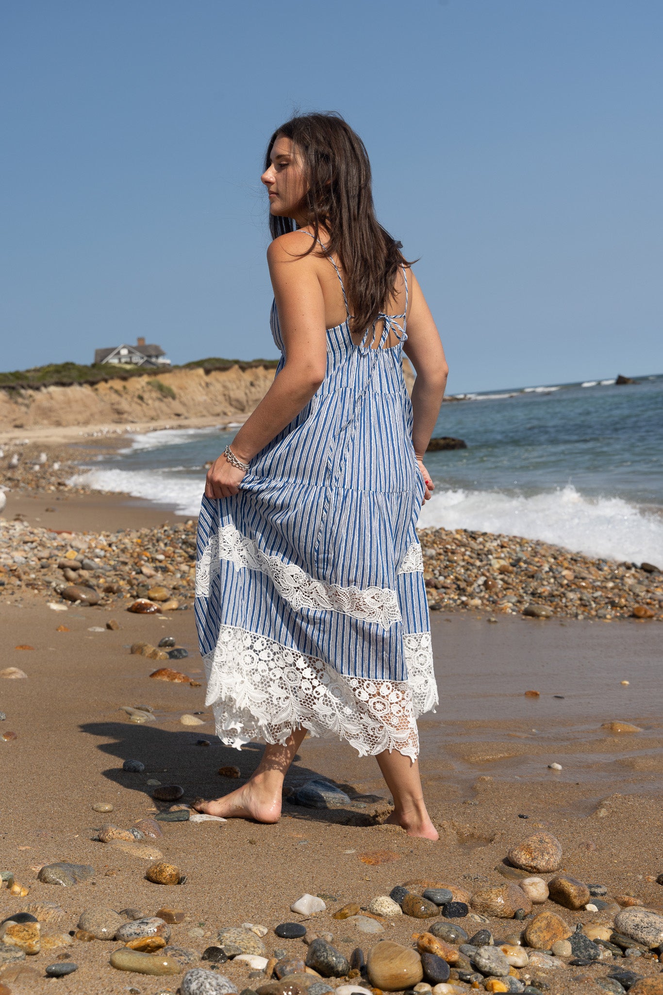 Irina Dress - Blue Sea Stripe