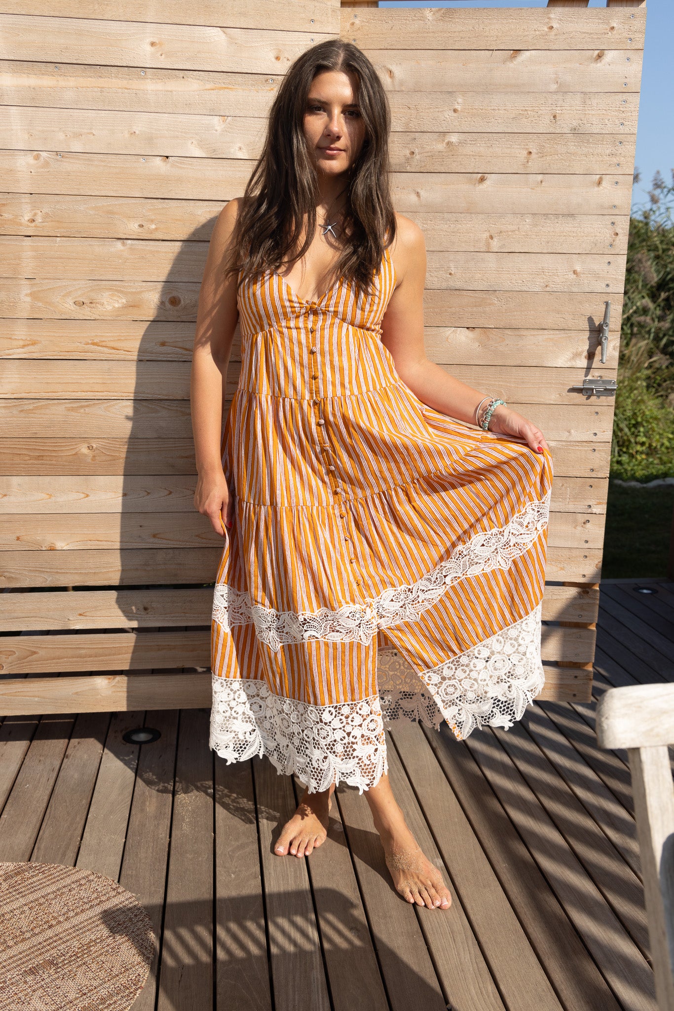 NIBI MTK Irina Dress - Marigold Stripe