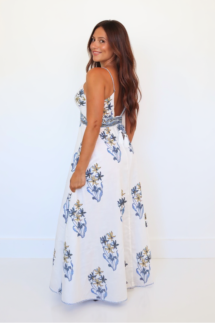 Isabella Dress in Blue Lily