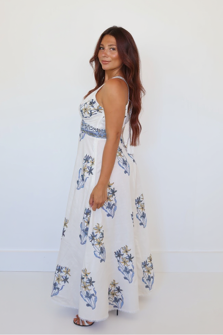 Isabella Dress in Blue Lily