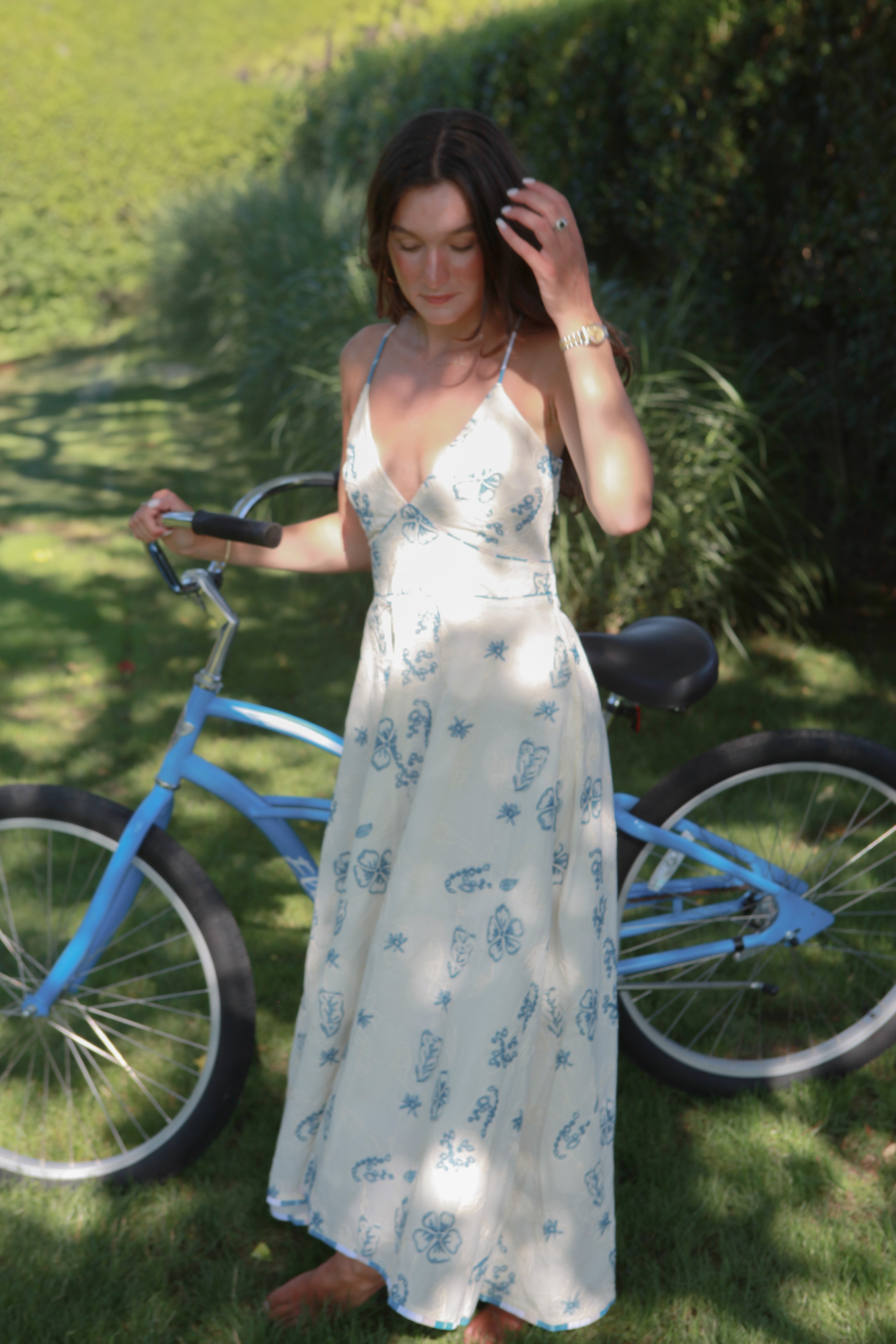 Isabella Dress in Salt Air Embroidery