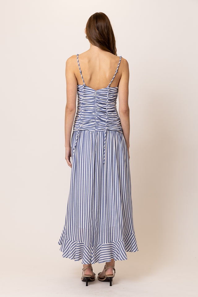 Noah Maxi Dress - Blue/White
