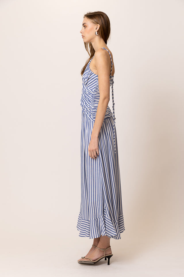 Noah Maxi Dress - Blue/White