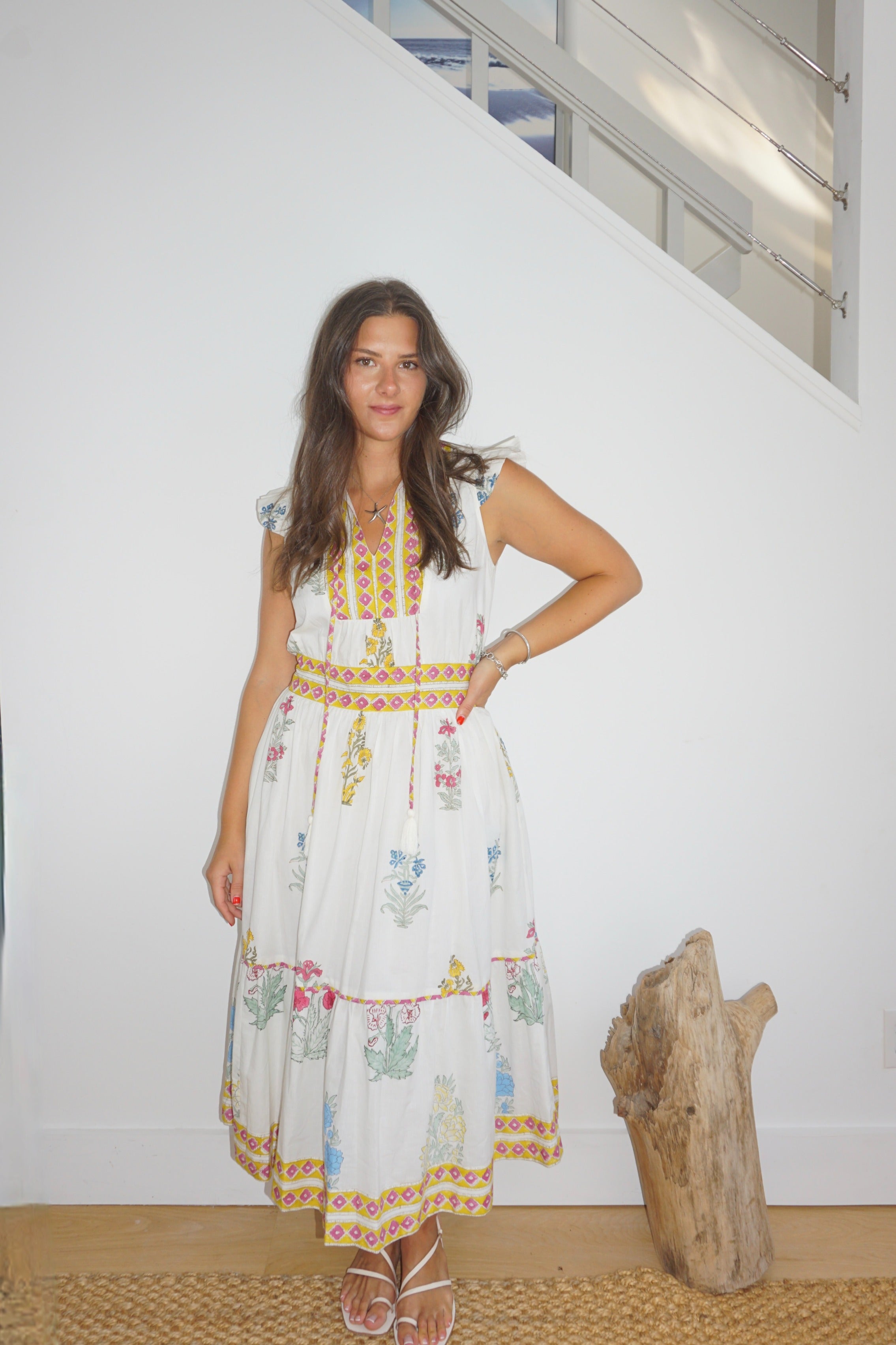 Capri Midi Dress in Mixed Print Floral