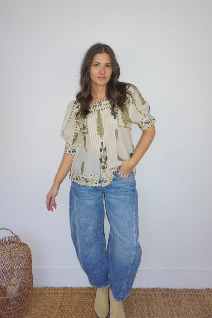 Pippy Top in Navy Victorian