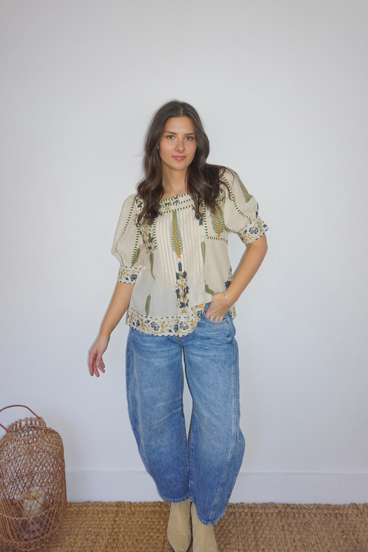Pippy Top in Navy Victorian