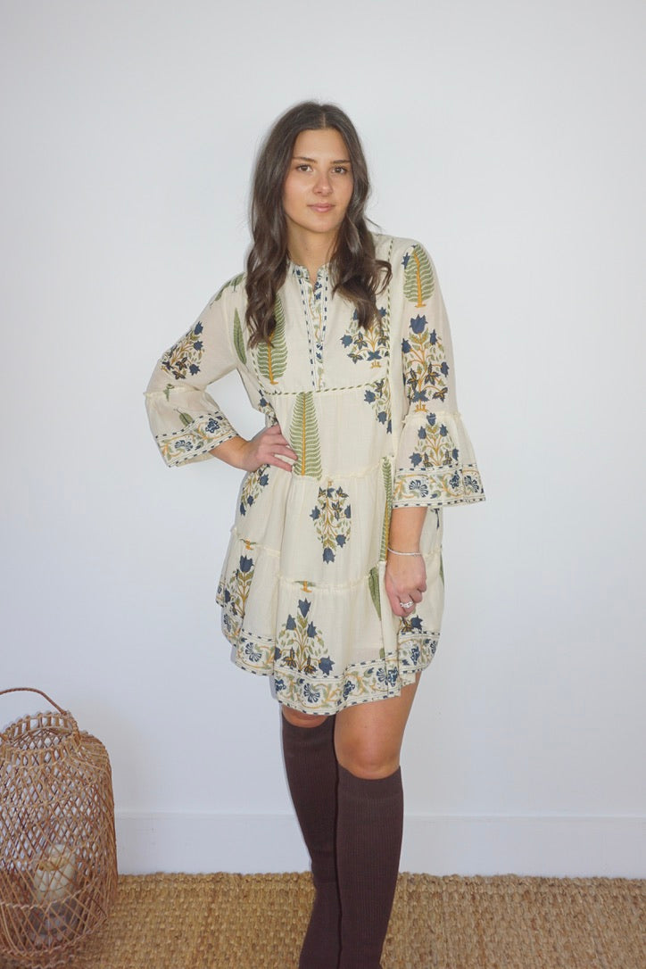 Dylan Mini Dress in Navy Victorian