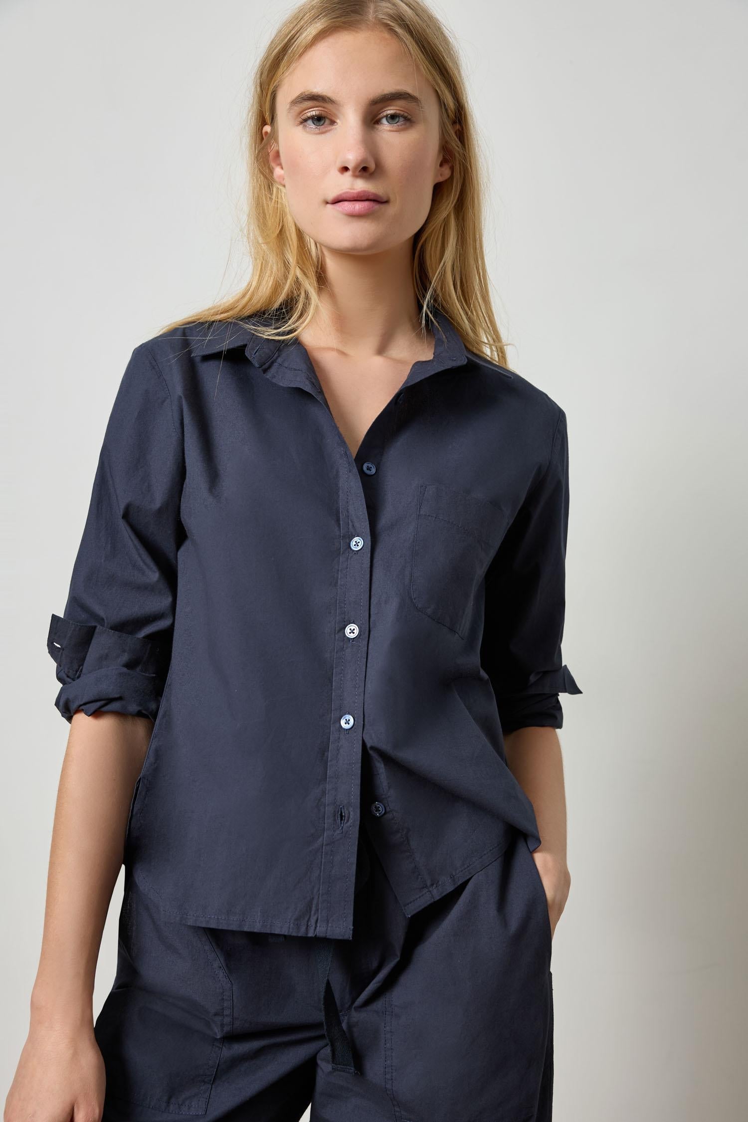 Lilla P Poplin Button Down Shirt