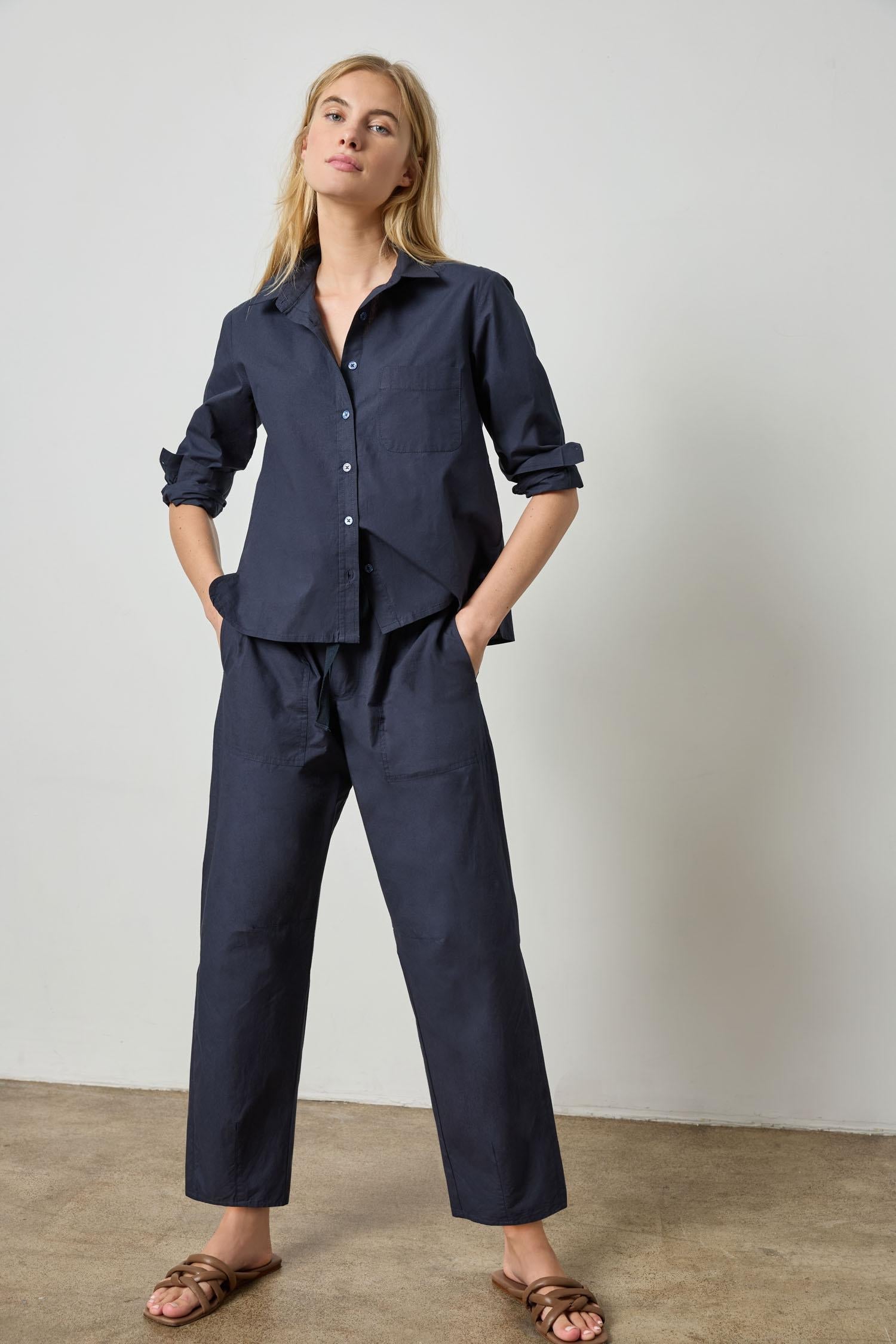 Lilla P Poplin Button Down Shirt