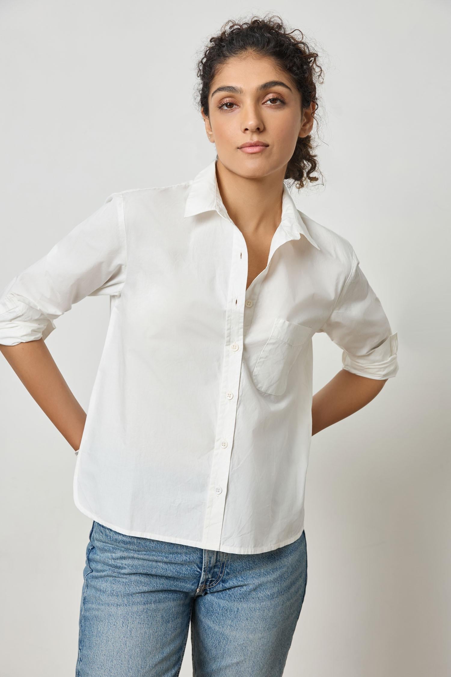 Lilla P Poplin Button Down Shirt