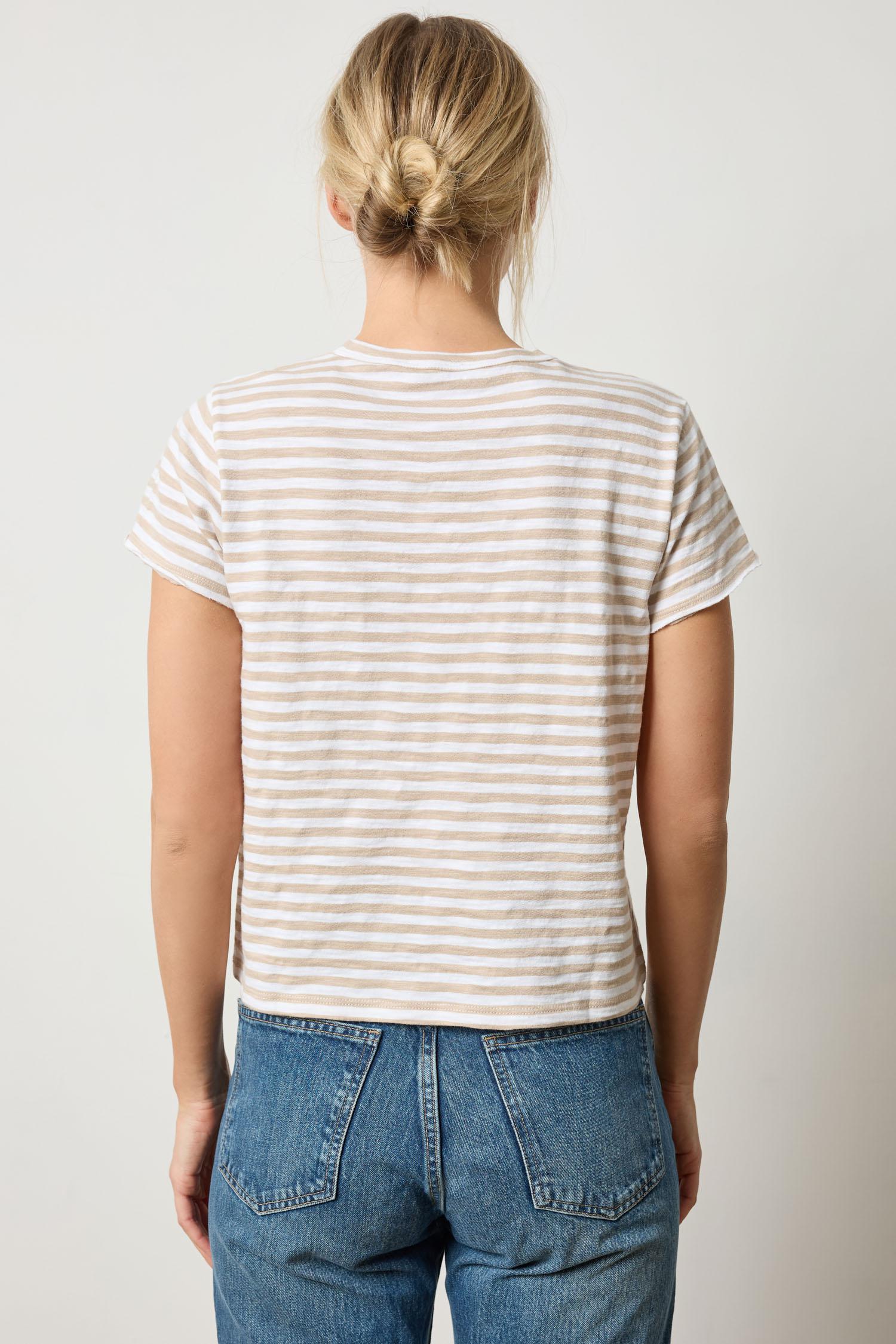 Striped Cap Sleeve Crewneck - Flax Stripe