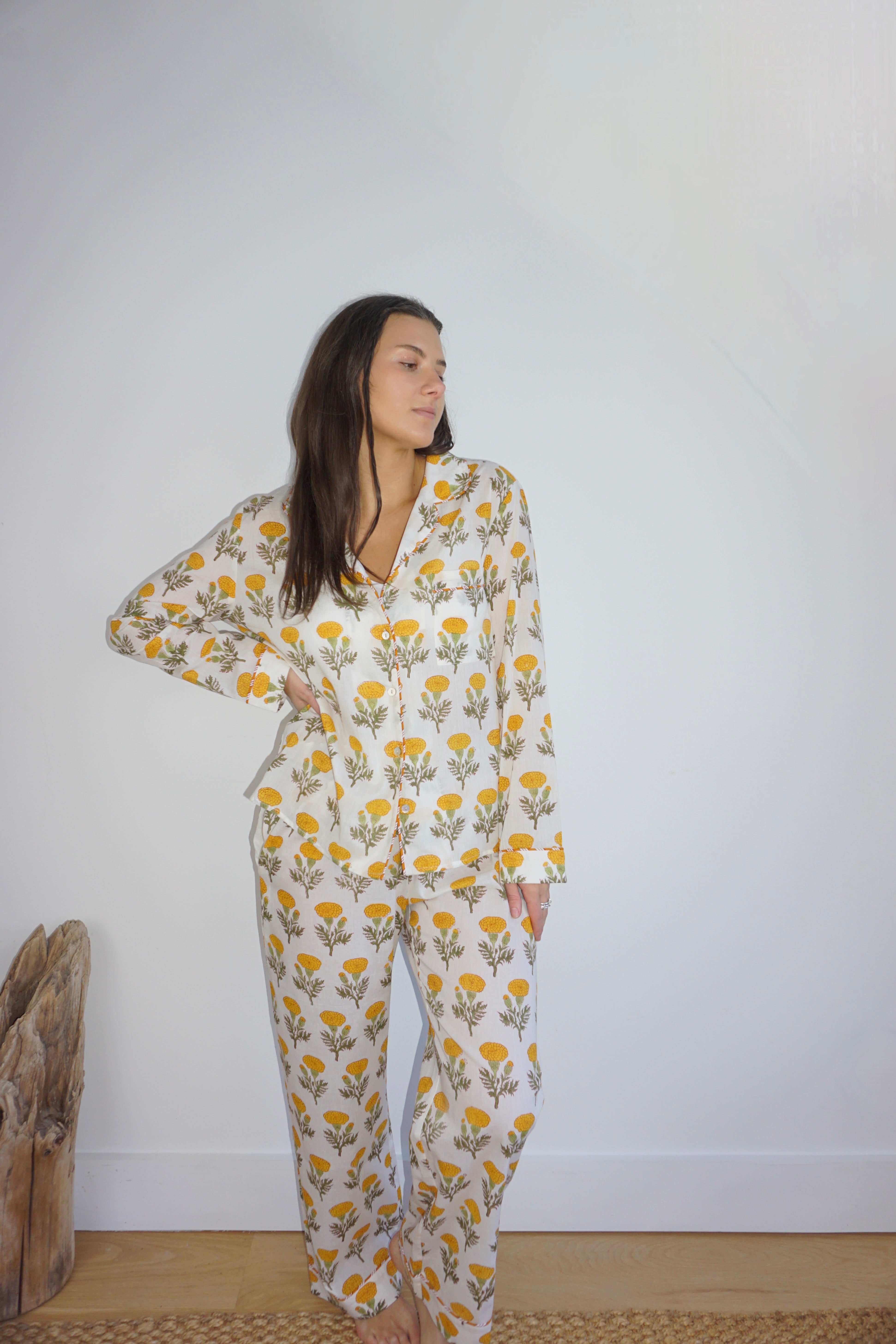NIBI MTK Pajama Set - Long Sleeve Long Pant - Marigold