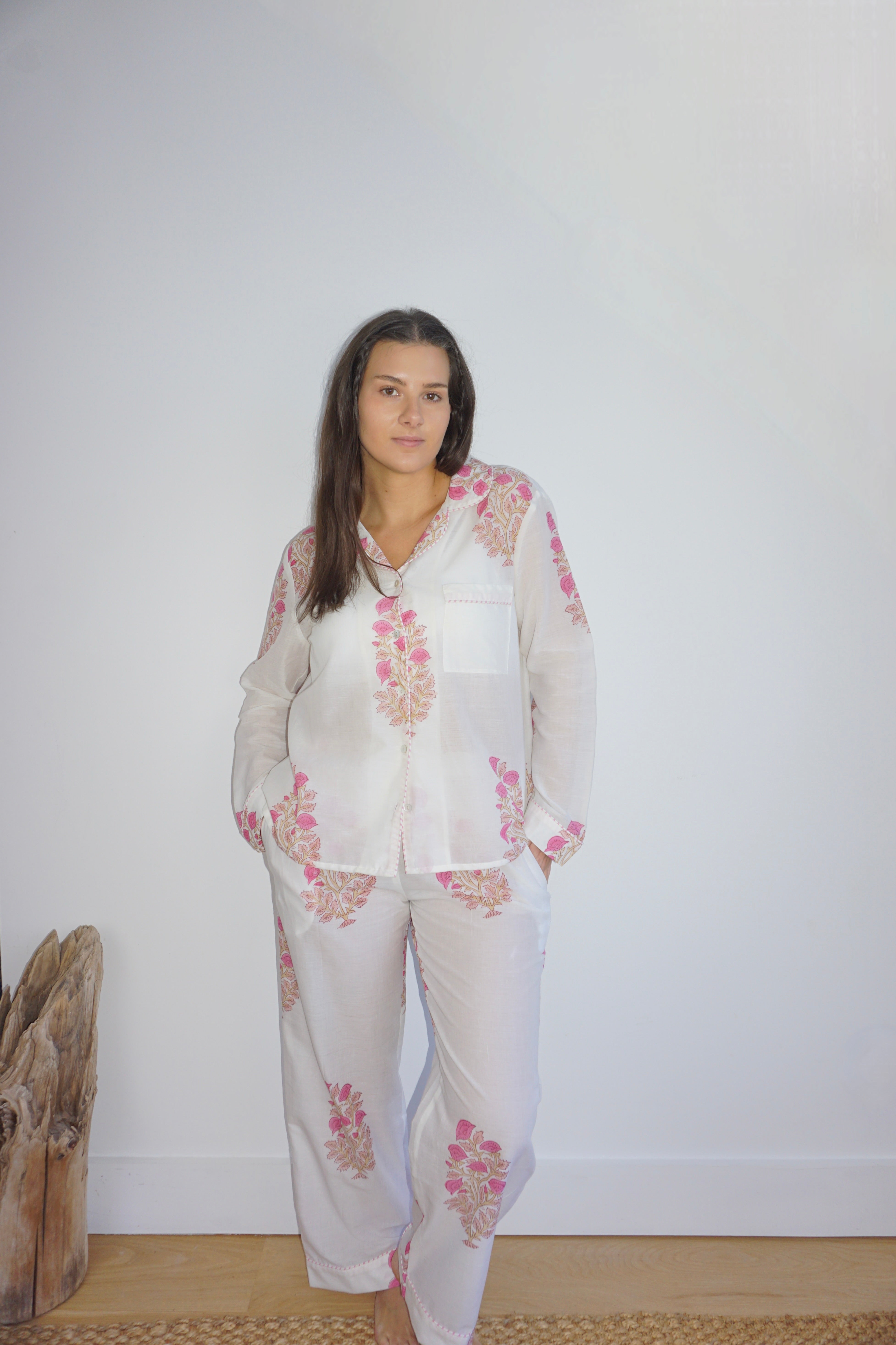 NIBI MTK Pajama Set - Long Sleeve Long Pant - Pink Peony