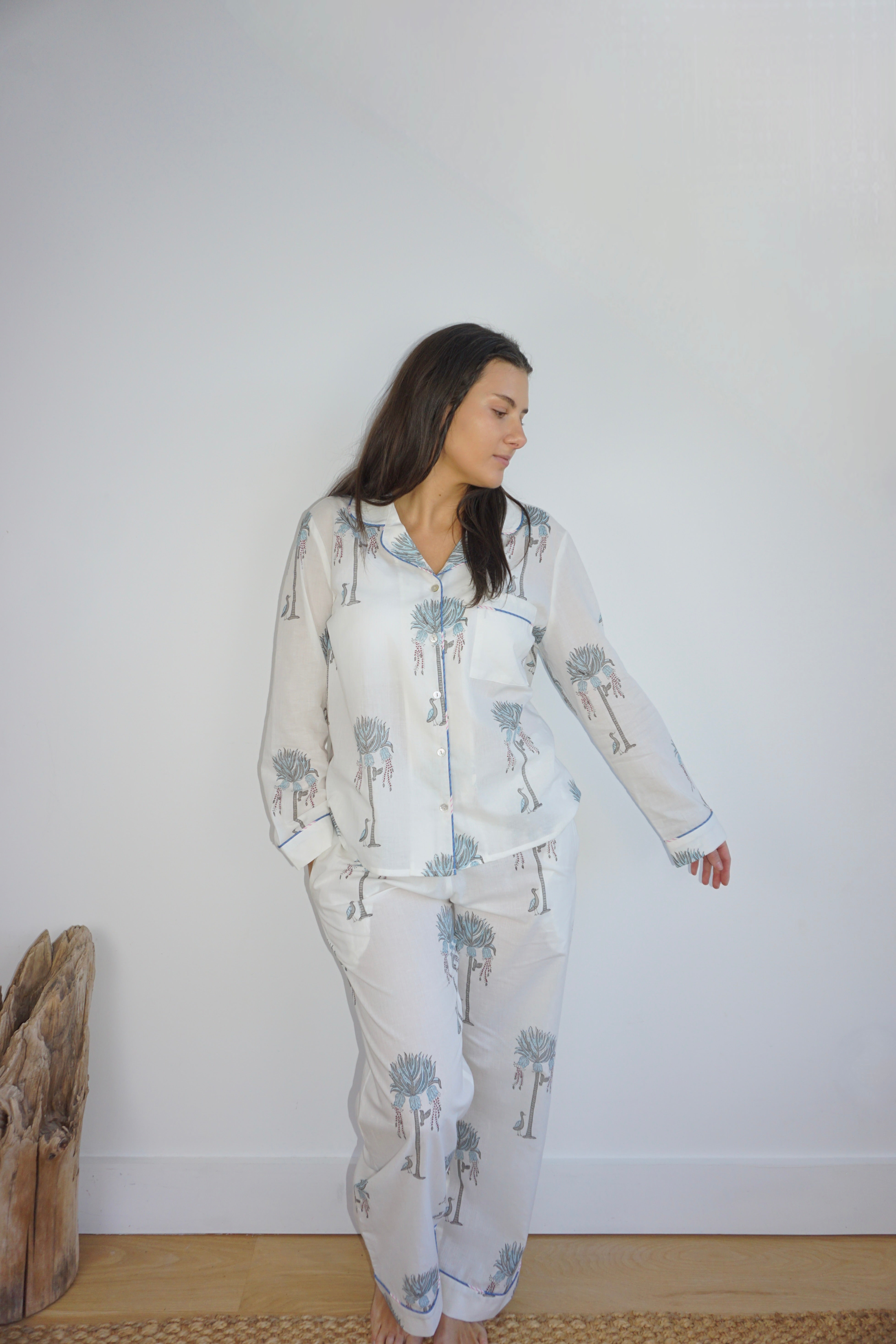 NIBI MTK Pajama Set - Long Sleeve Long Pant - Princess Palm