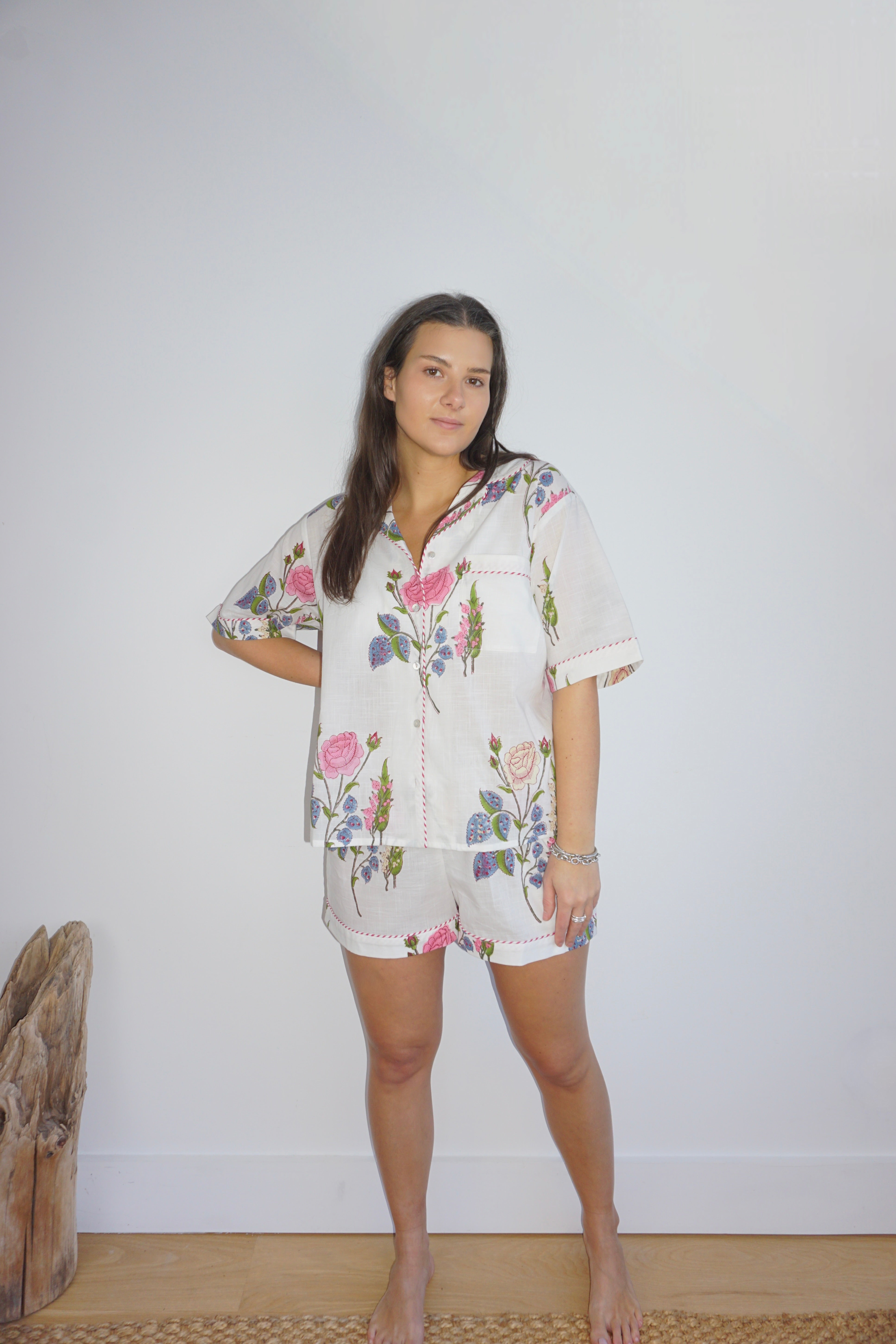 NIBI MTK Pajama Set - Short Sleeve & Short - Multi Rosette