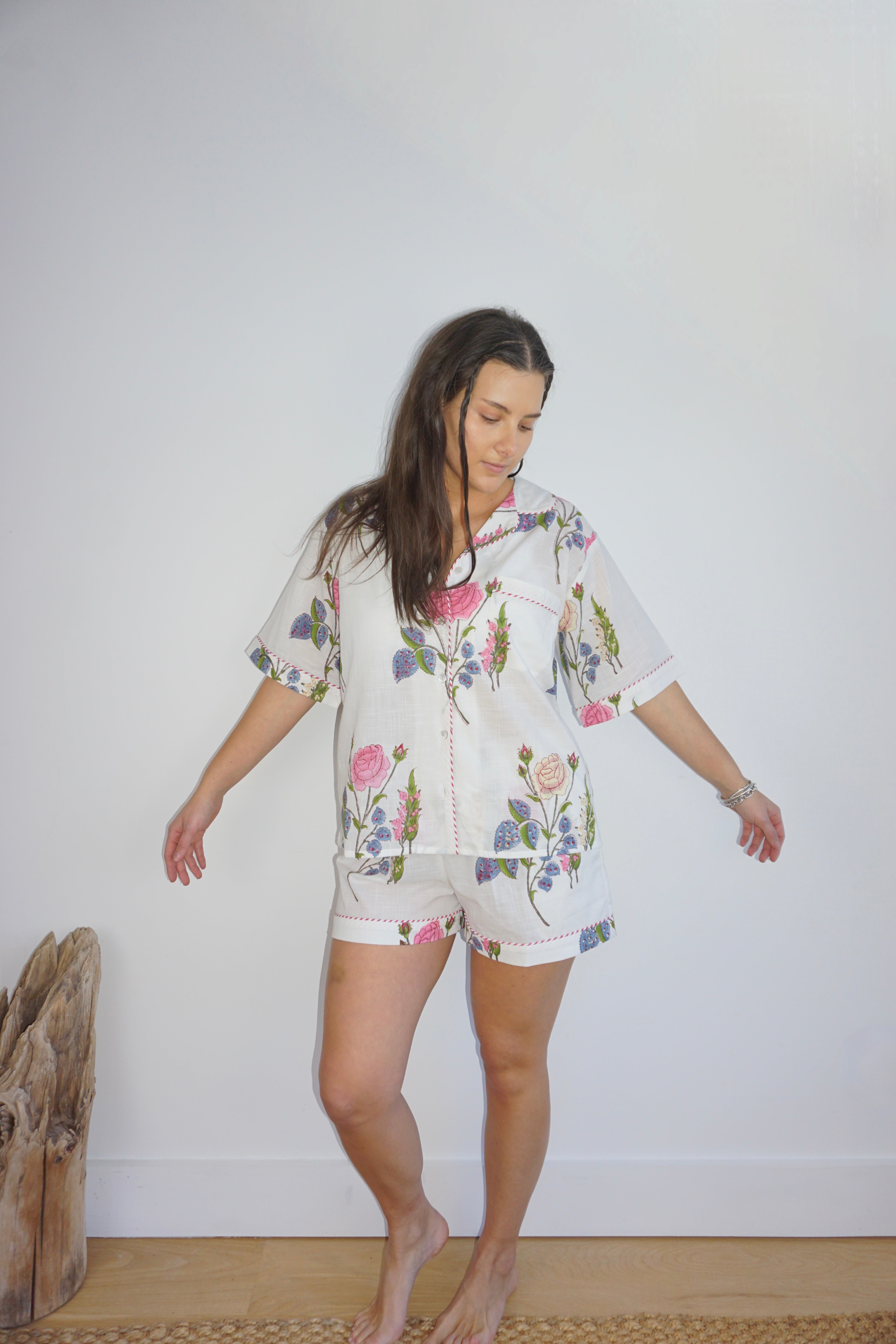 NIBI MTK Pajama Set - Short Sleeve & Short - Multi Rosette