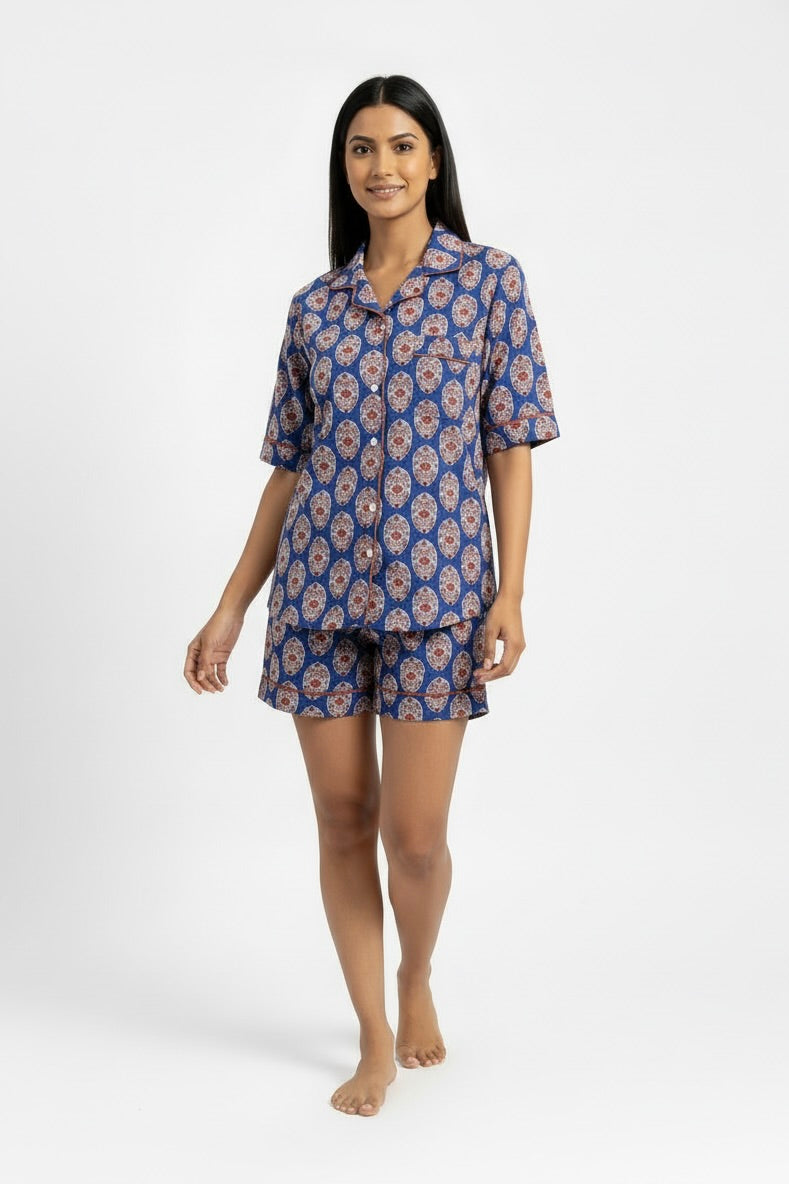 Paola Short Pajama Set in Midnight Floral