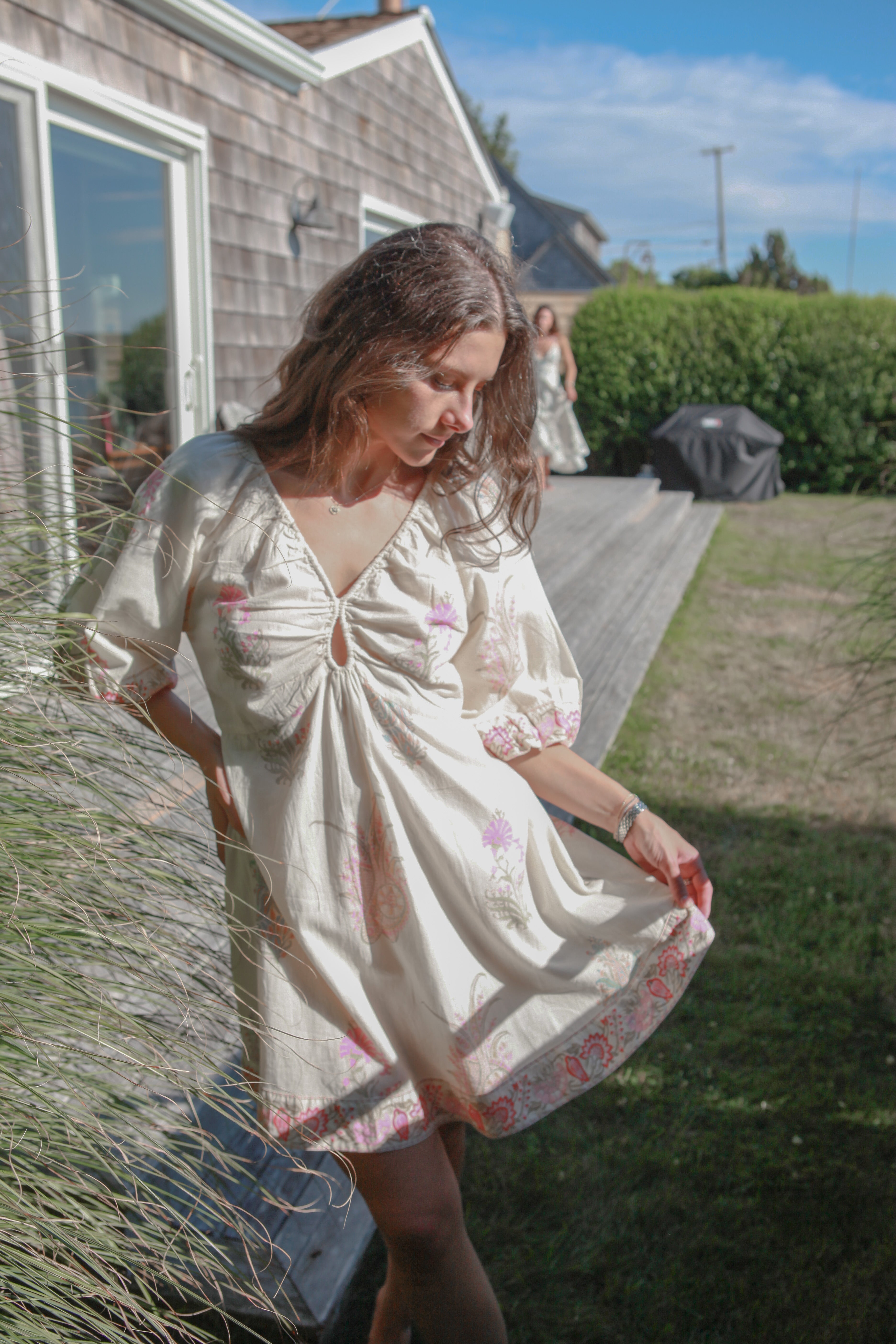 Posey Keyhole Dress in Pastel Paisley