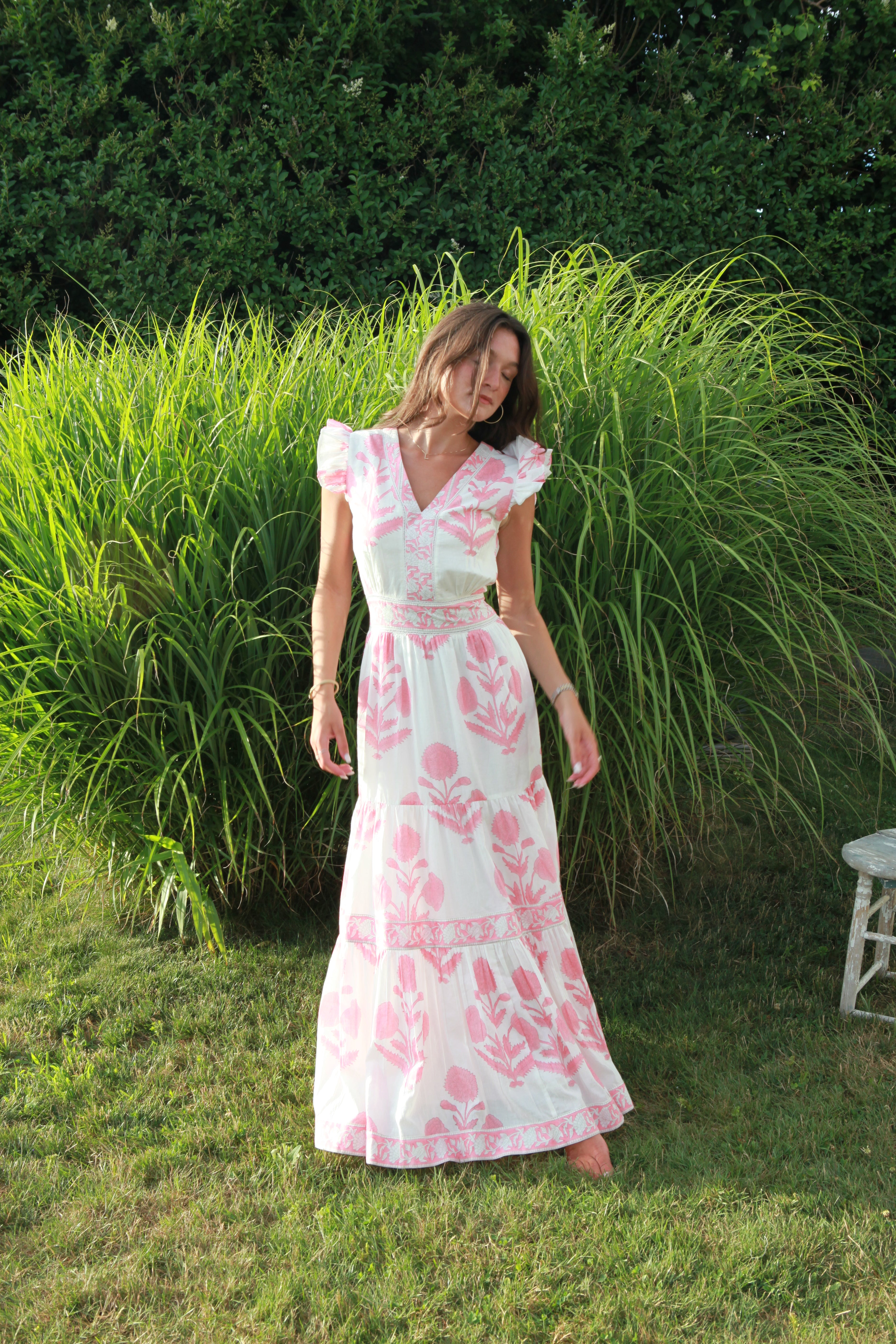 Percy Dress in Buta Pink