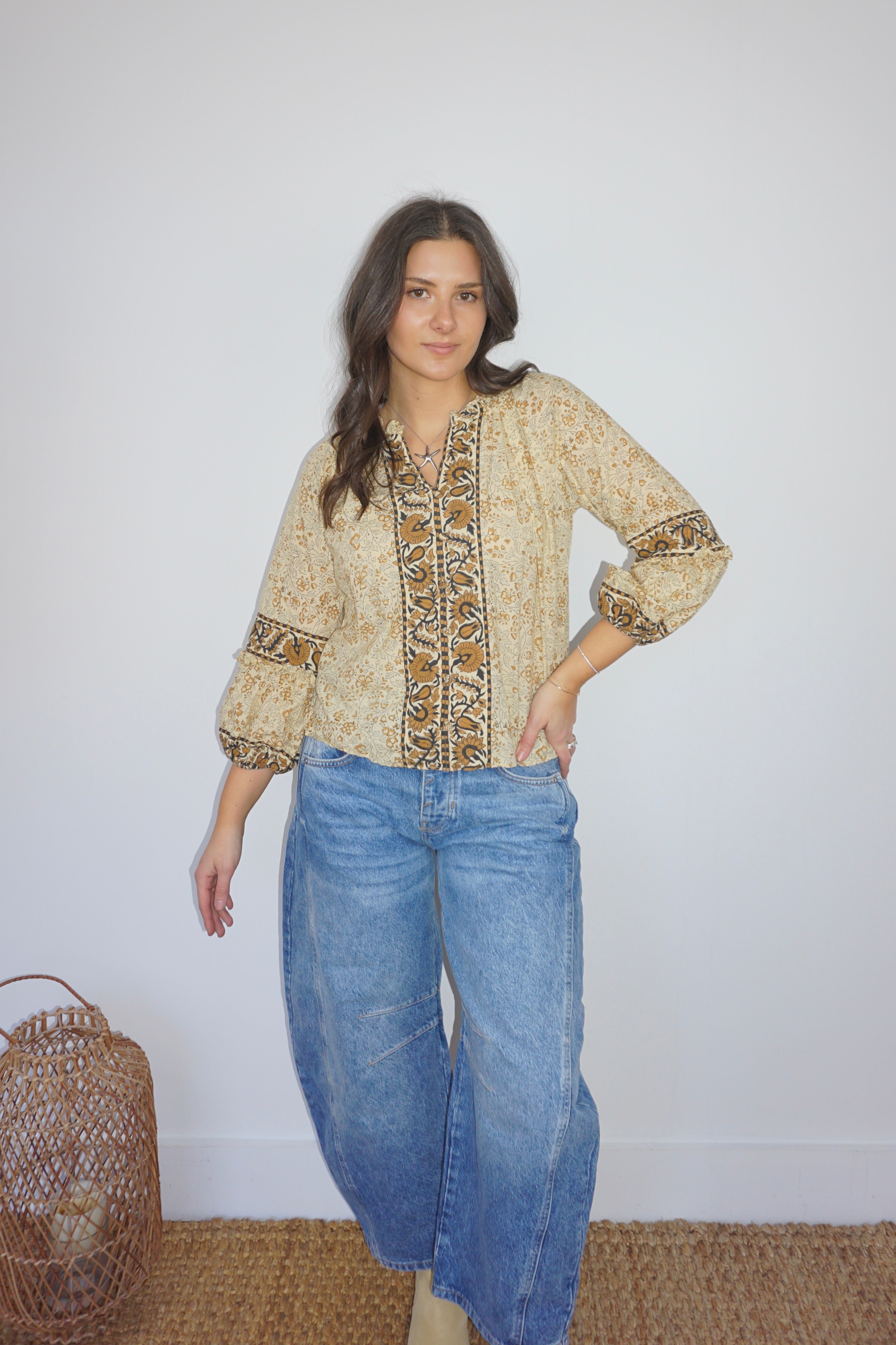 Riley Top in Black Jacobean
