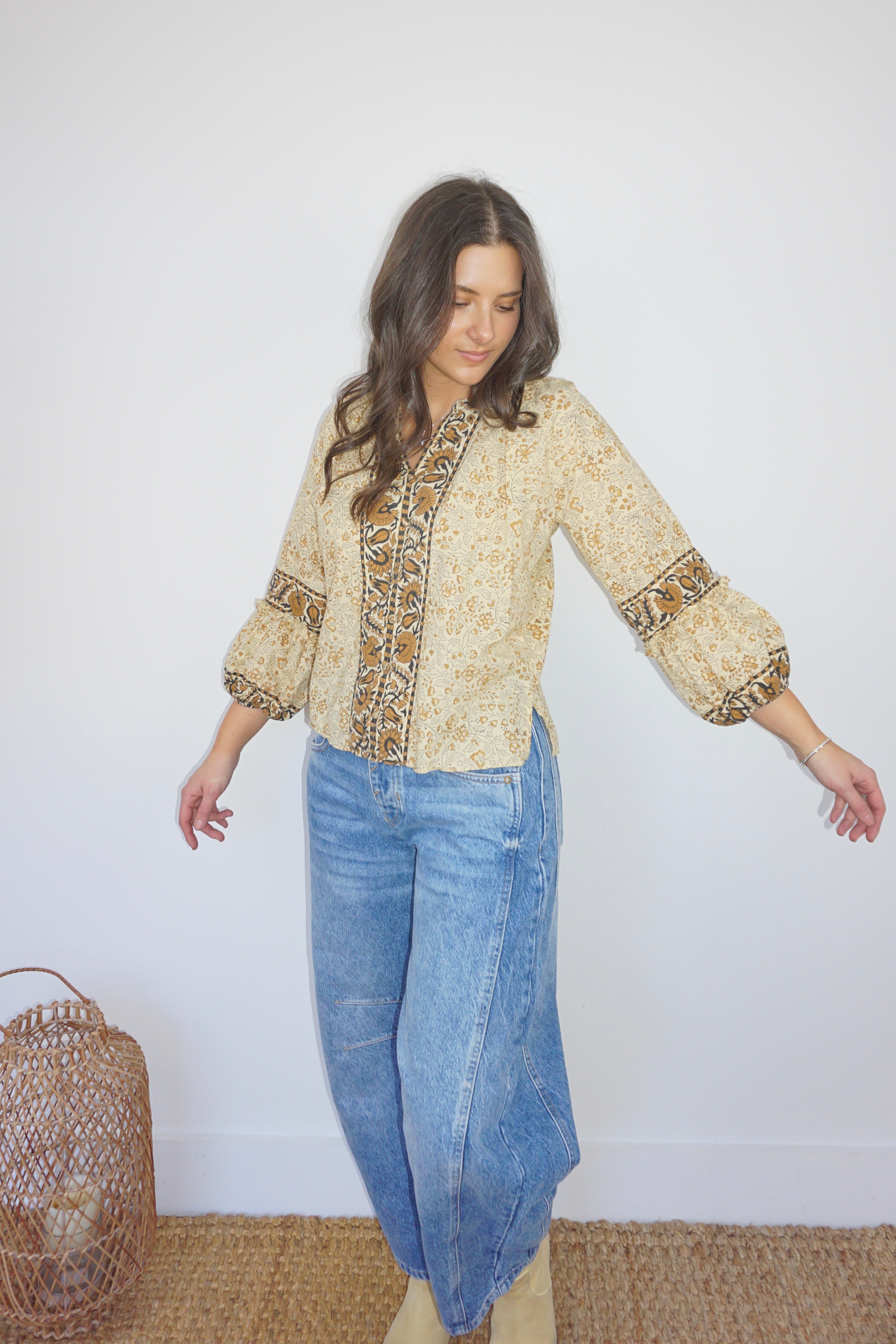 Riley Top in Black Jacobean