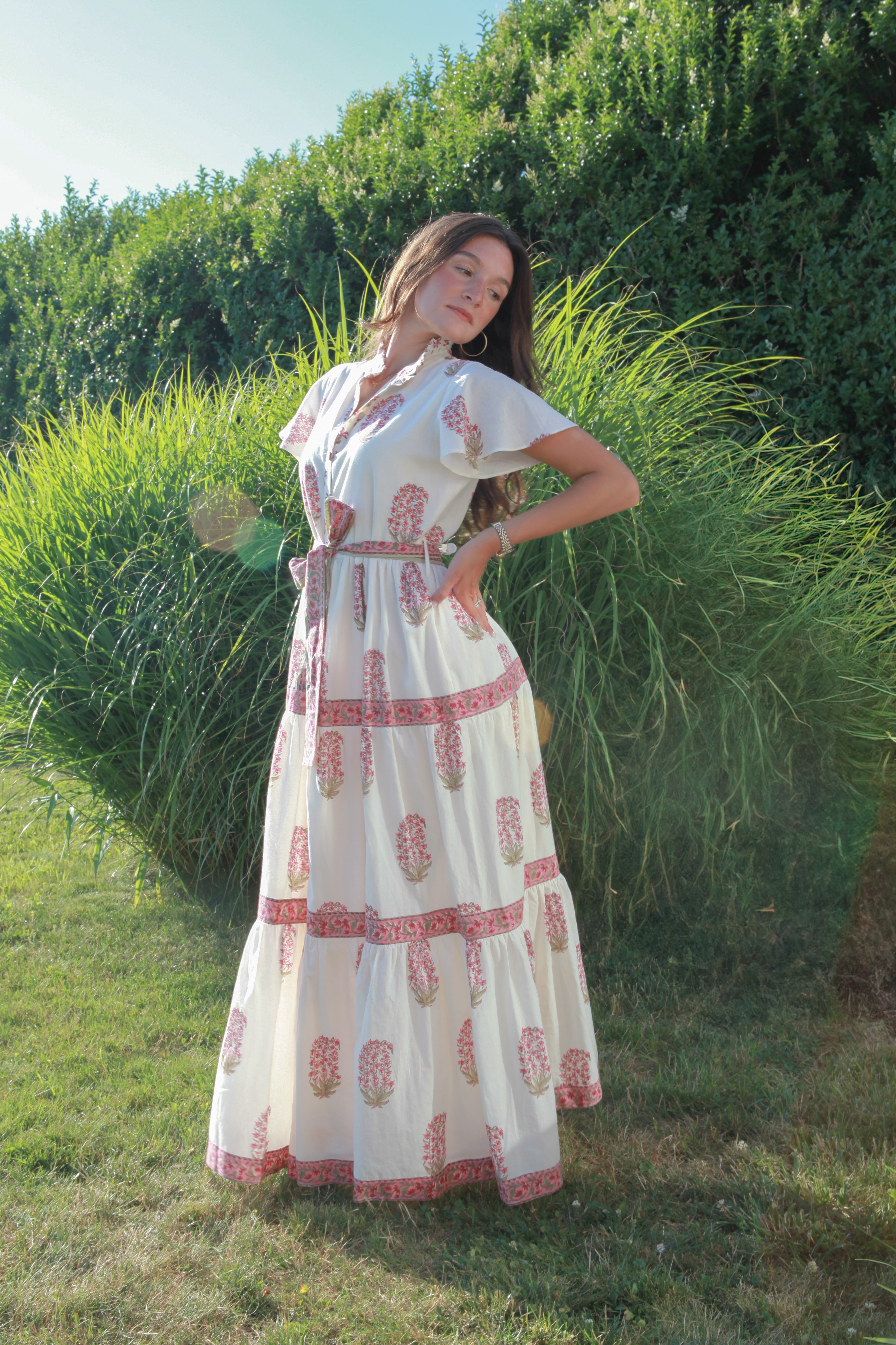 Valerie Tier Dress in Rosewater