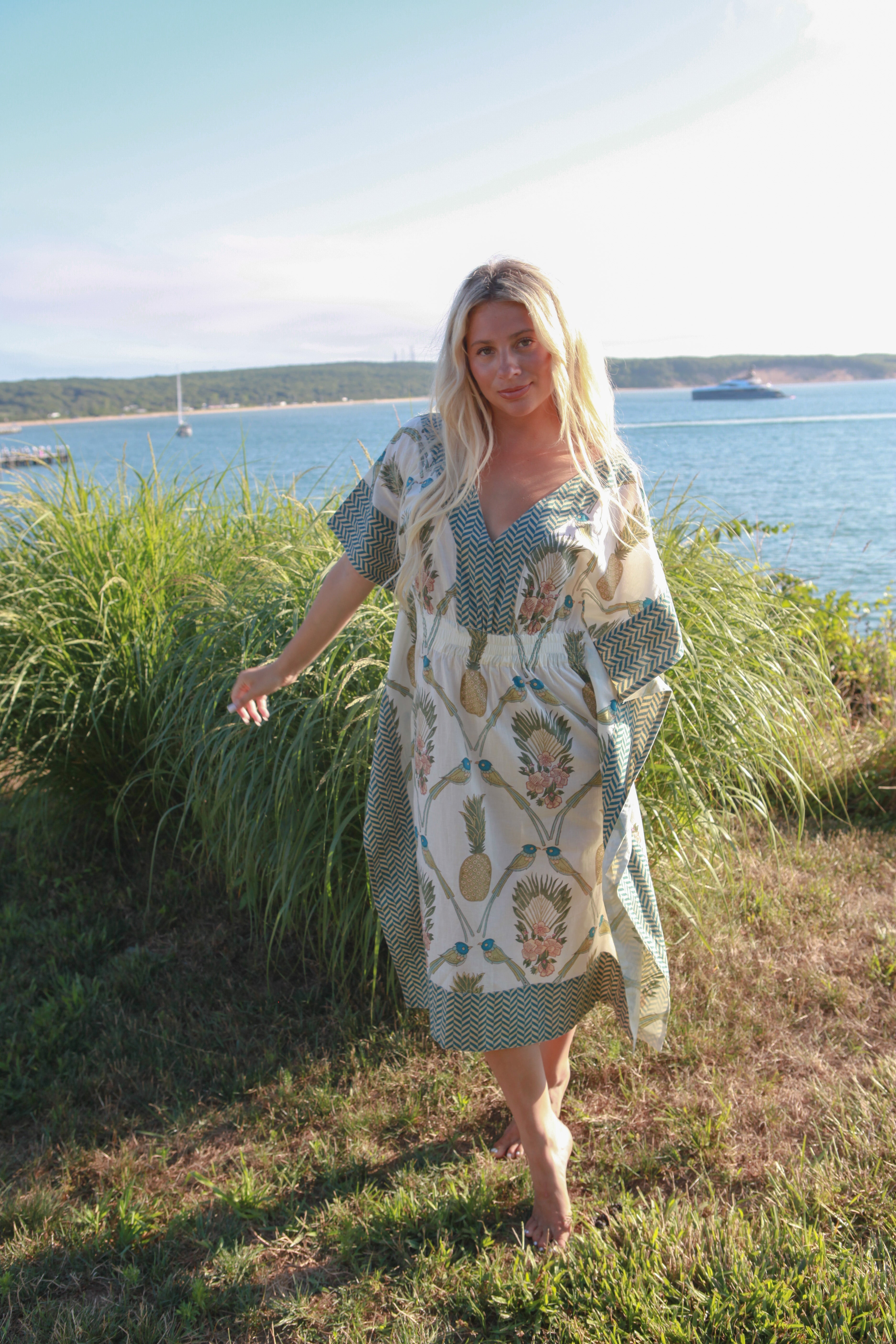 Santorini Kaftan in Royal Tropic