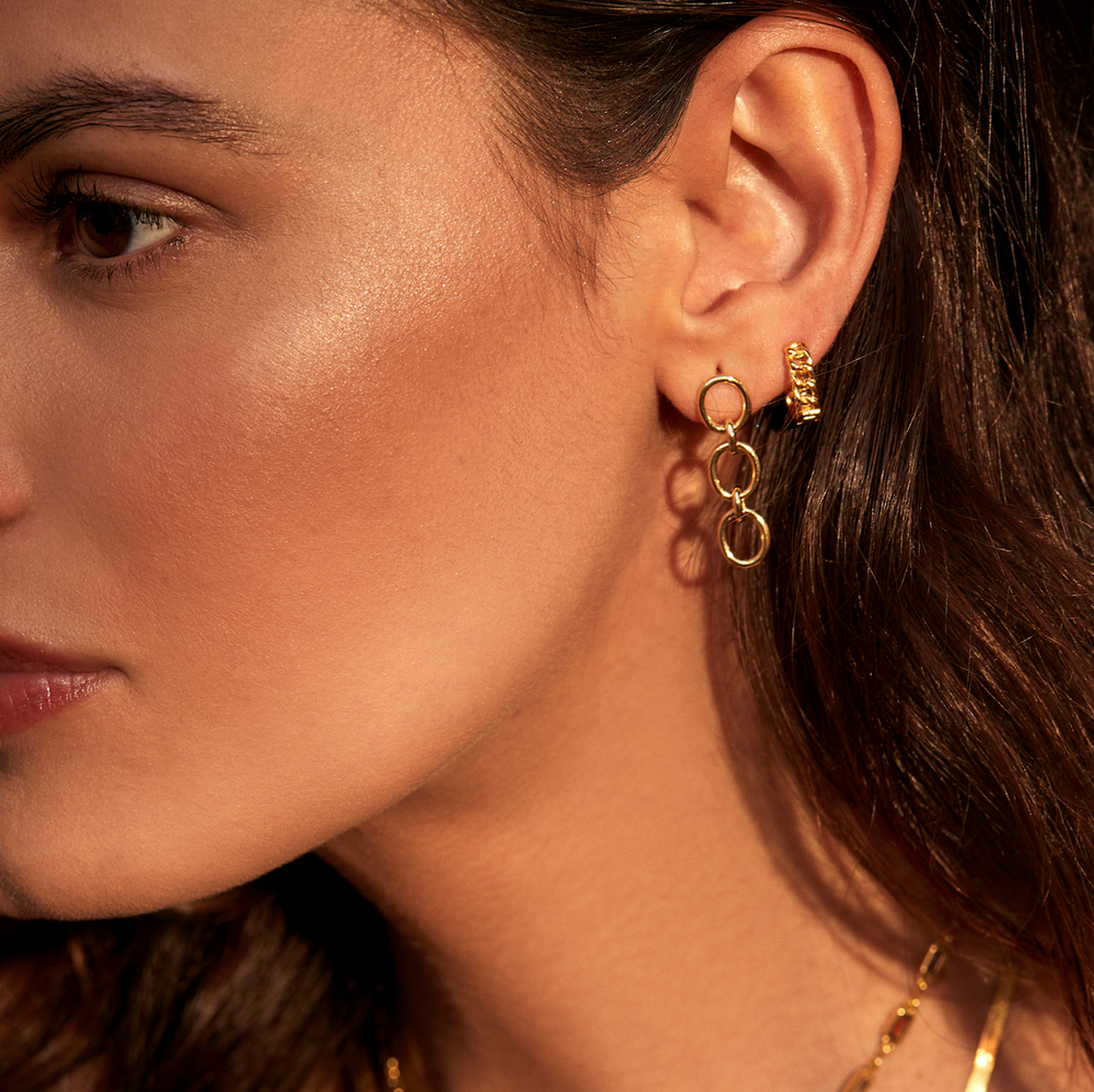 Gemma Chain Earrings - Gold
