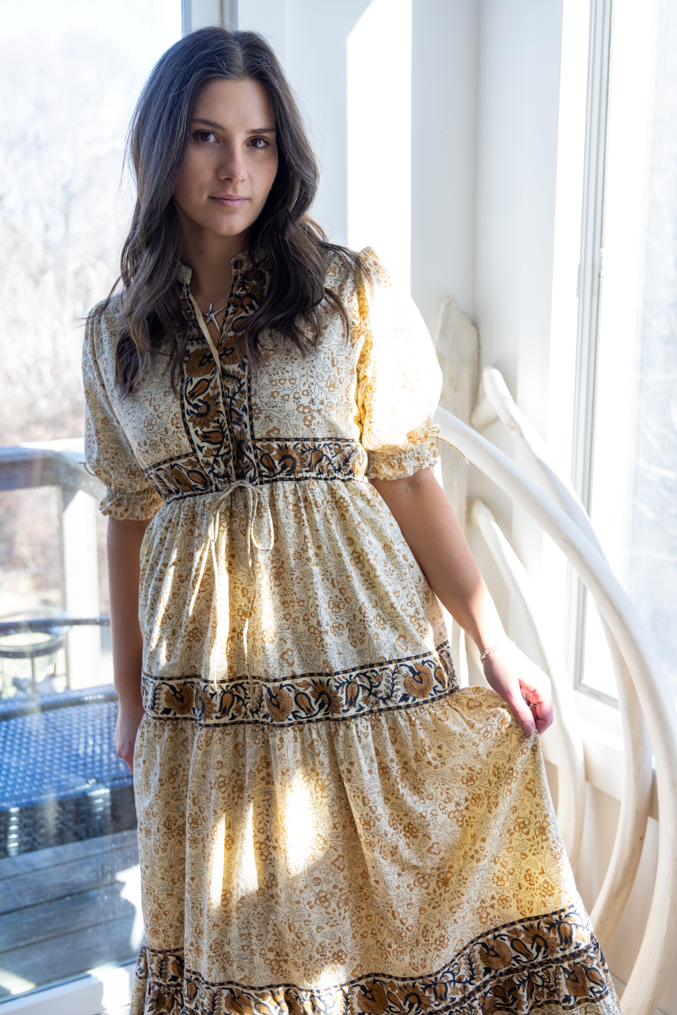 Grazia Dress in Black Jacobean
