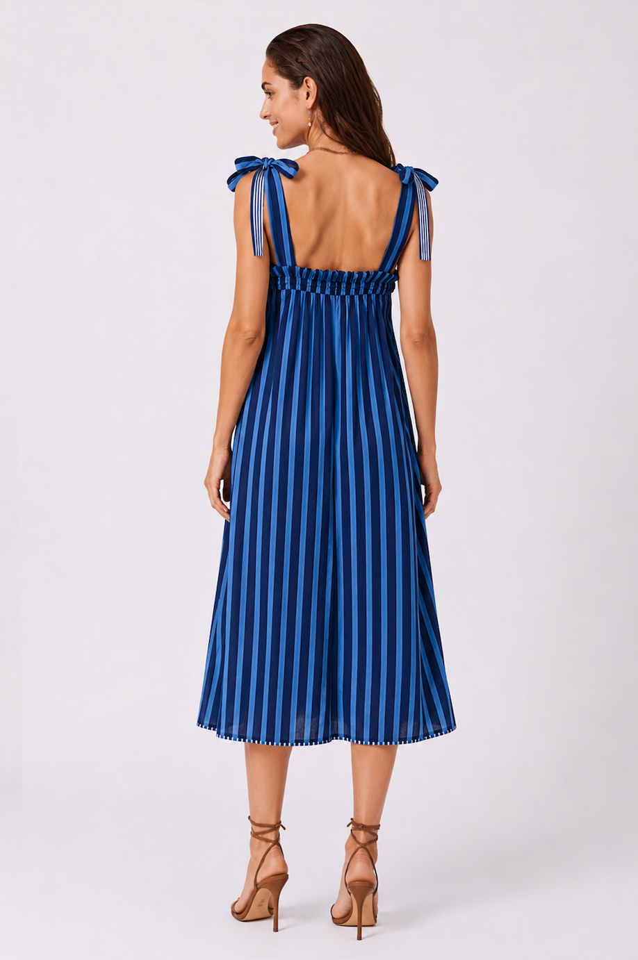 Parisa Dress in Blue Summer Stripe