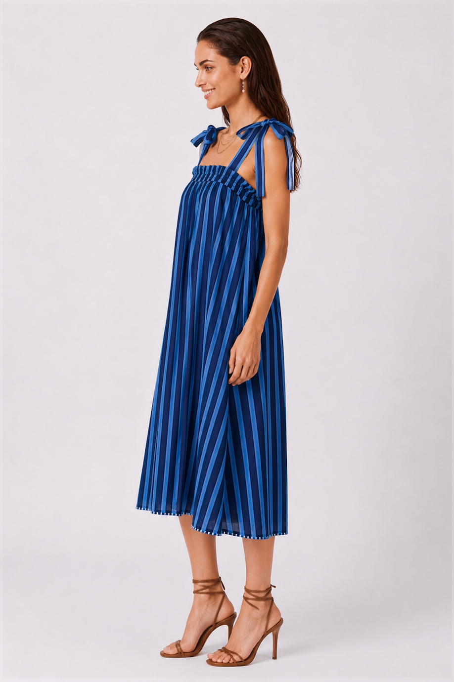 Parisa Dress in Blue Summer Stripe