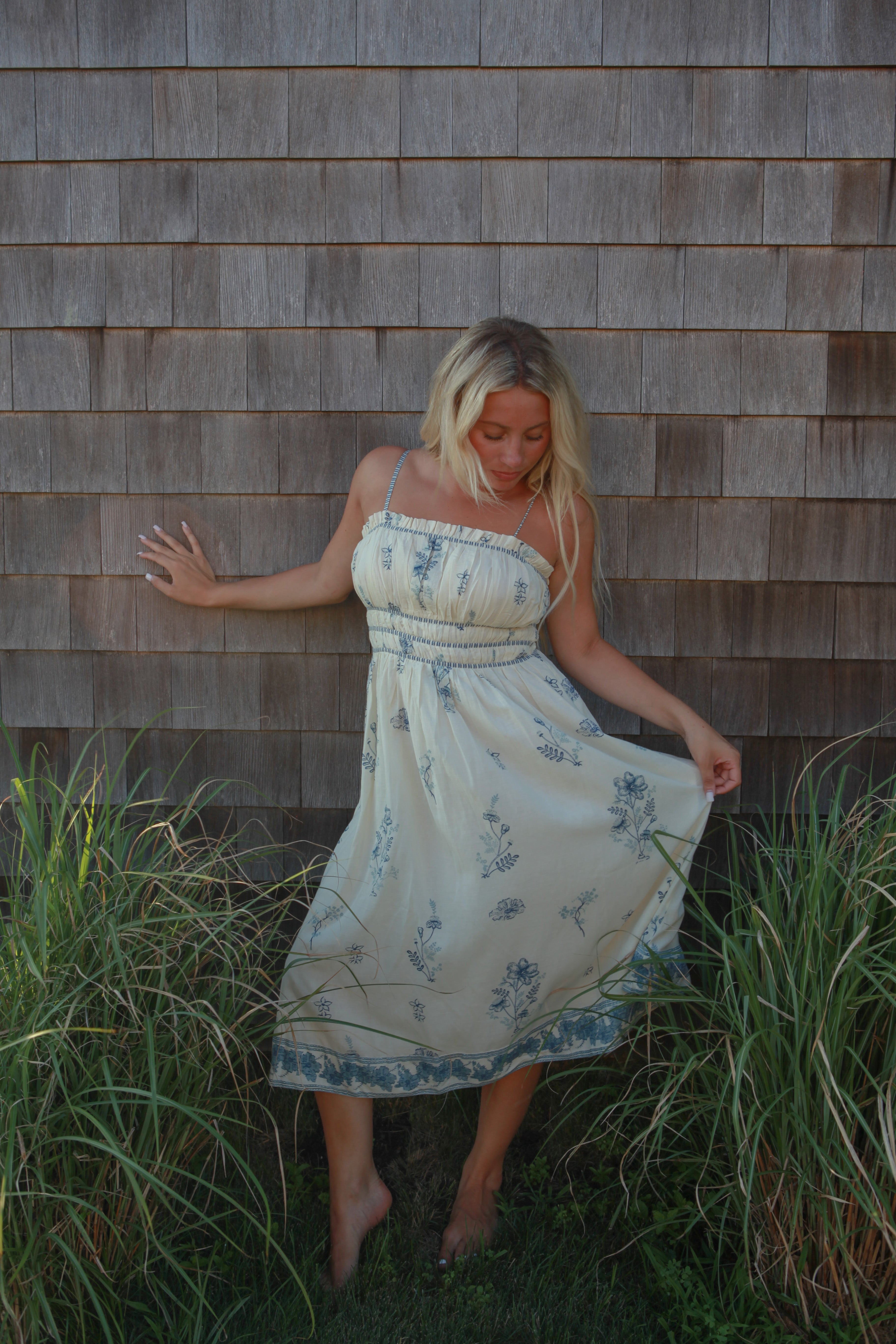 Dottie Midi Dress in Sea Spray Floral