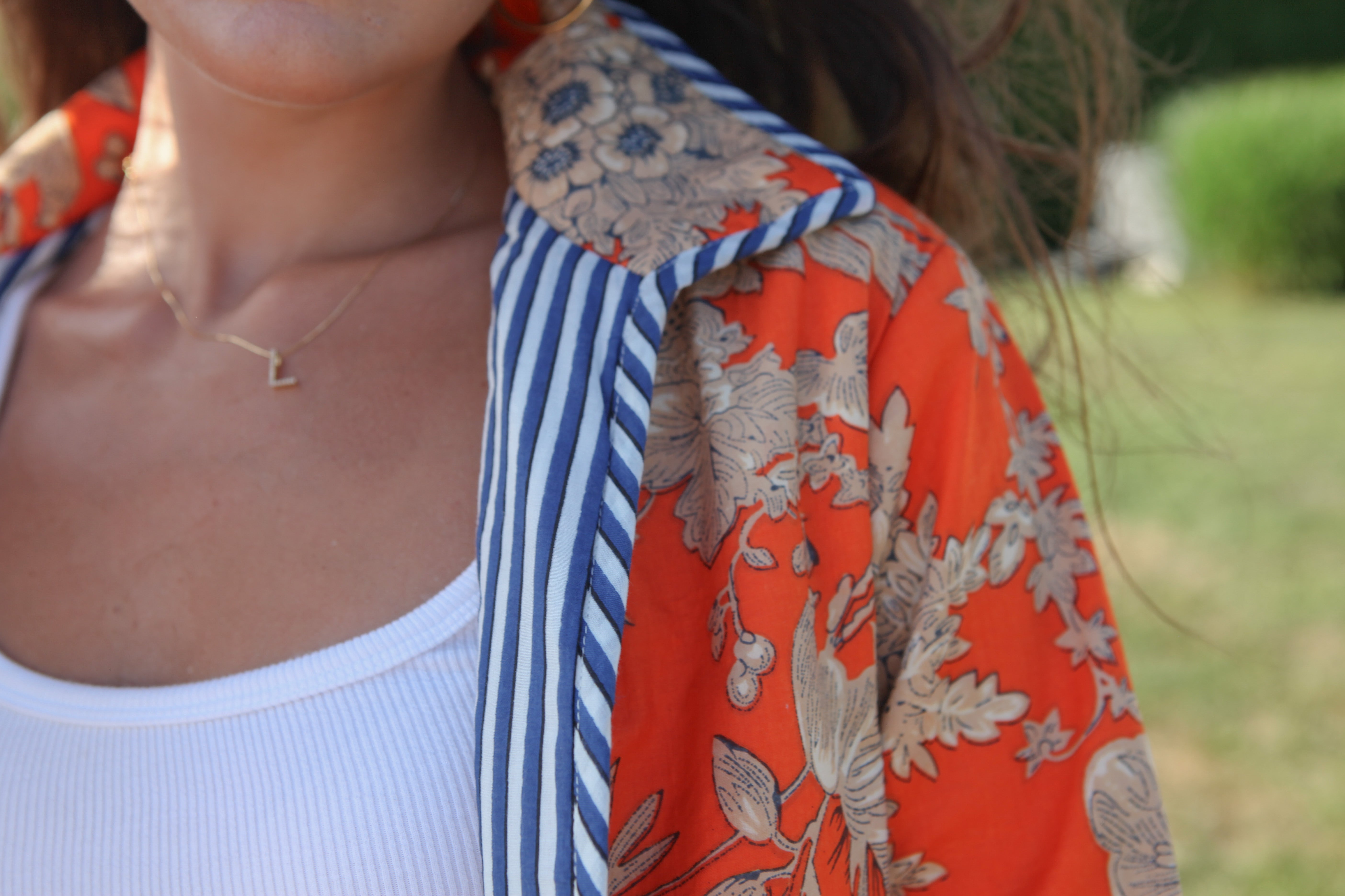 Robyn Quilted Jacket in Tangerine Mirage