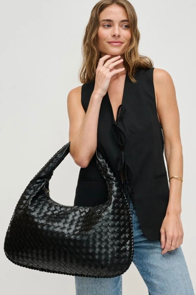 Victoria Woven Hobo Bag