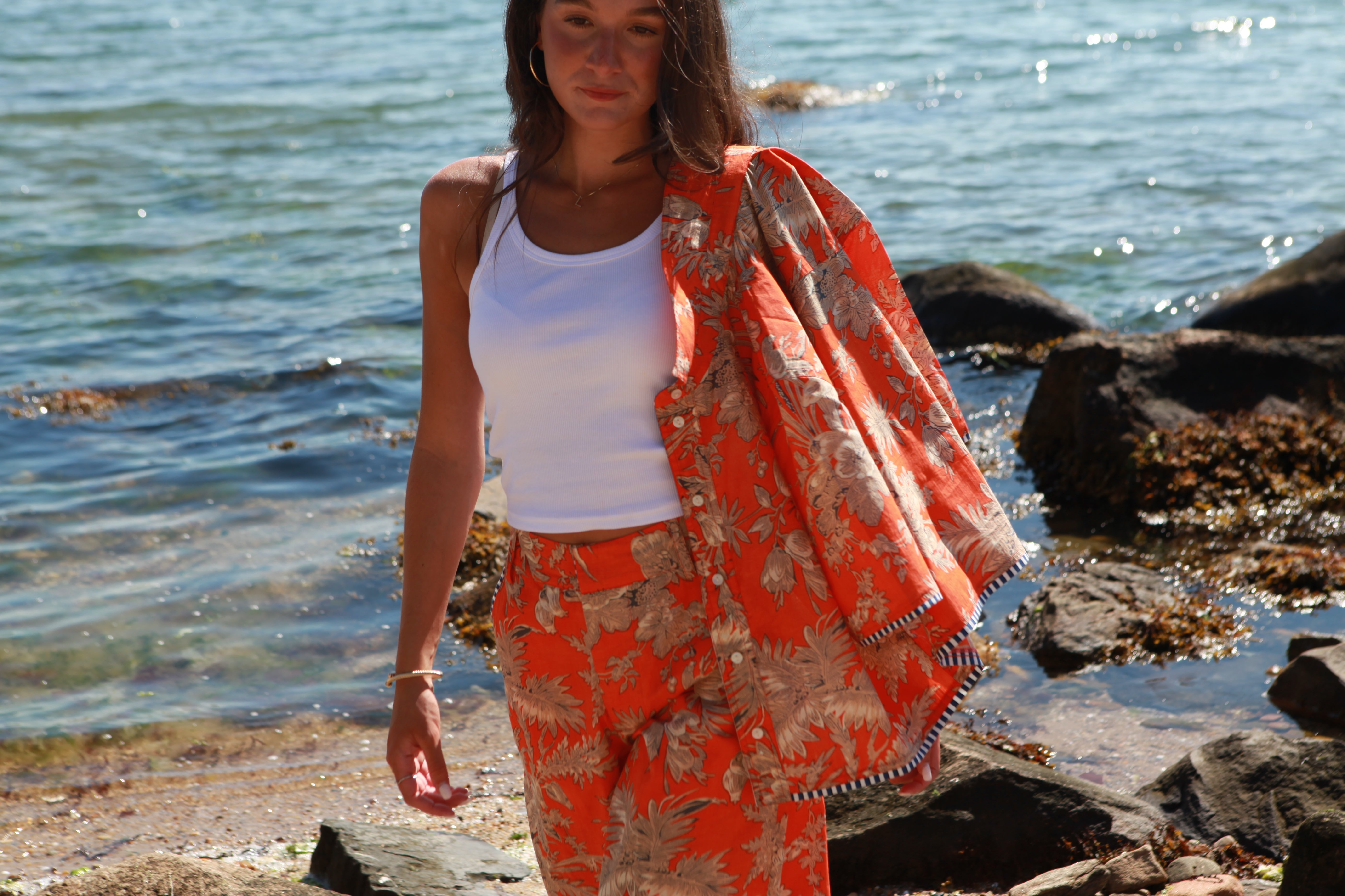 Edison Pant in Tangerine Mirage