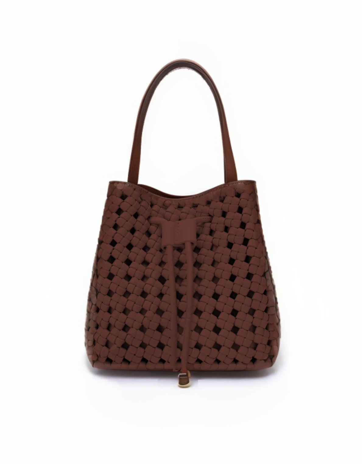 Perrie Mini Woven Bucket Bag - Espresso