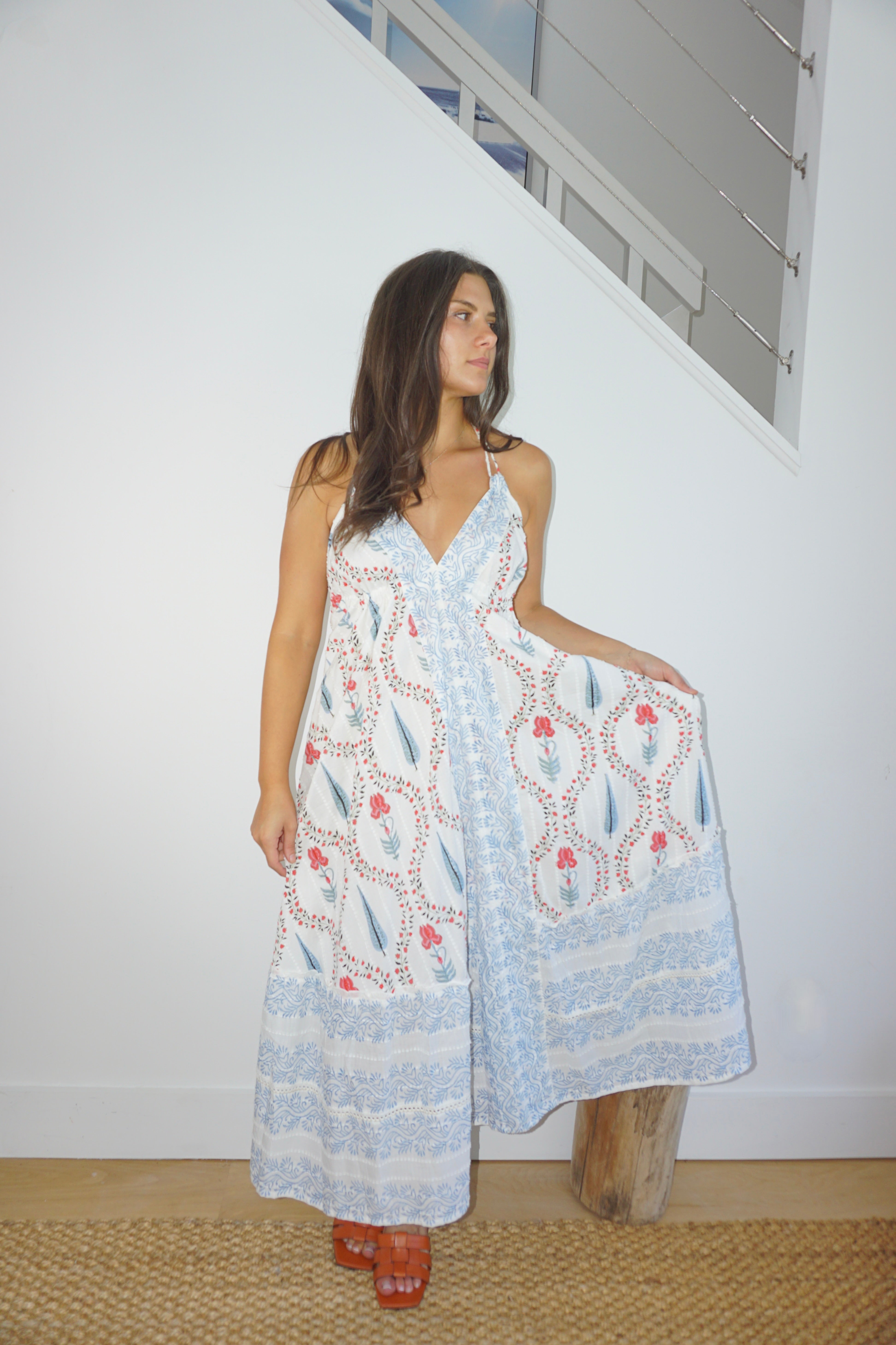 NIBI MTK Ziggy Halter Dress - Vineyard Floral