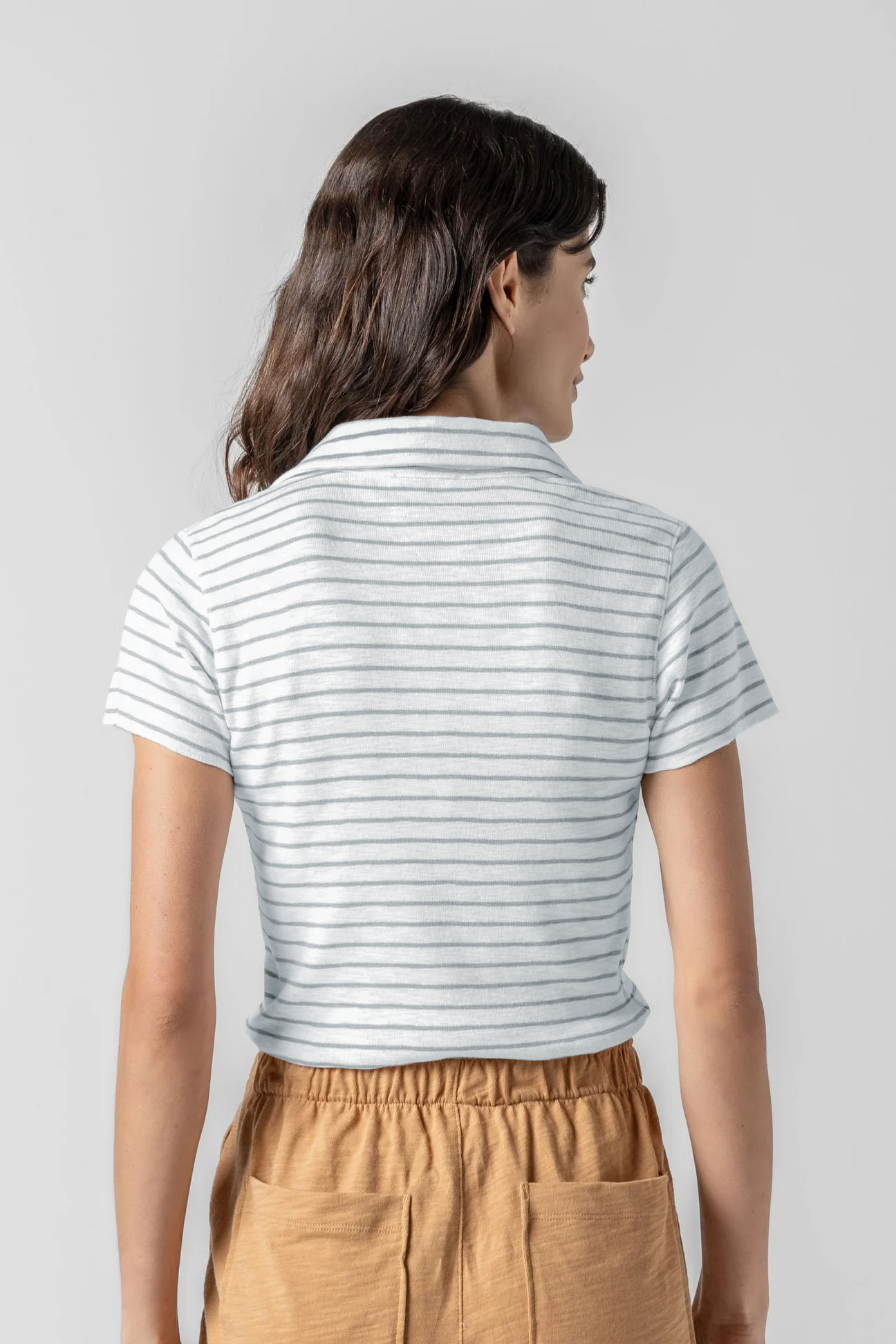 Striped Polo Tee - Surf Stripe