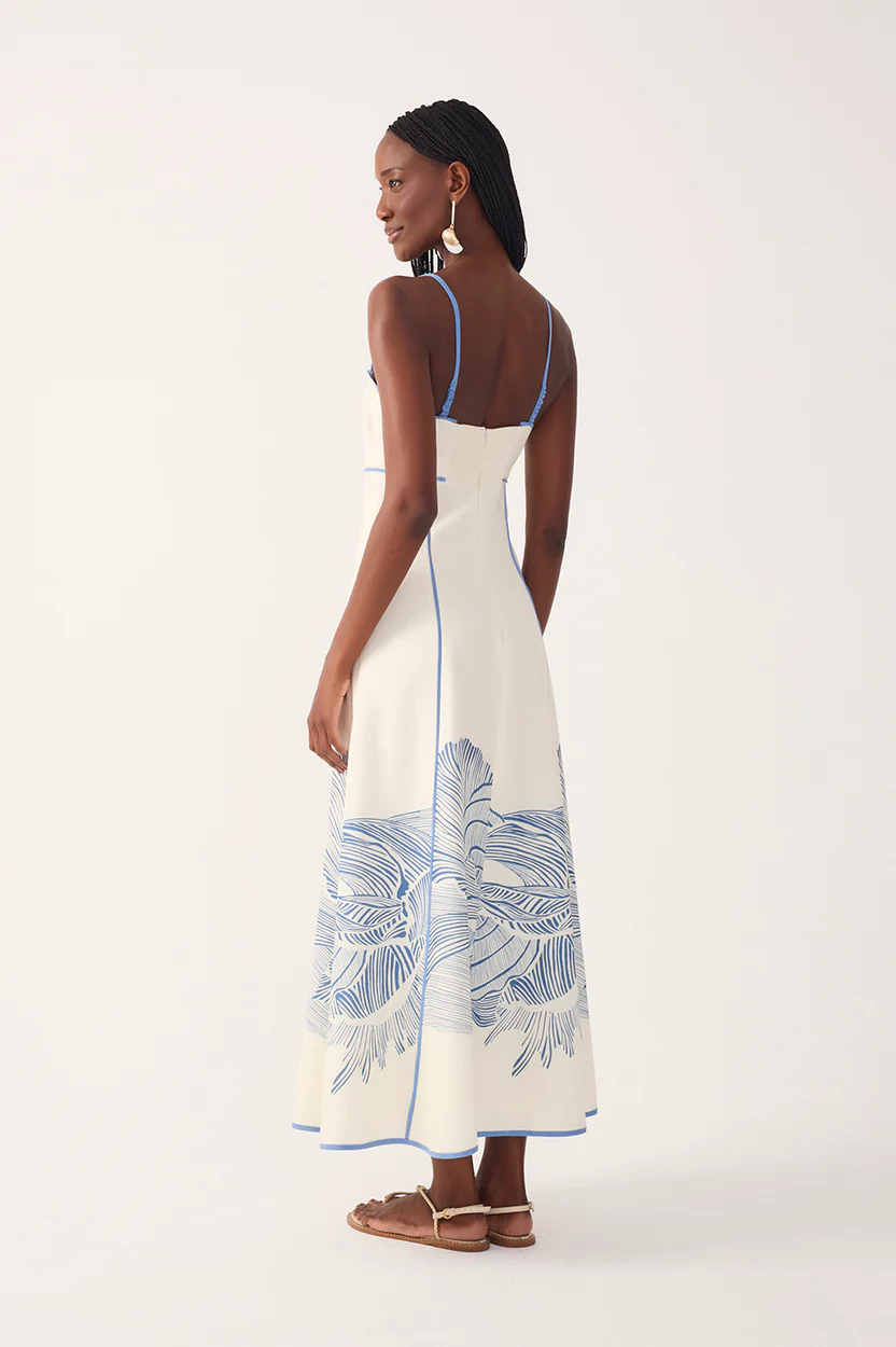 Mergulho Cut Out Linen Dress