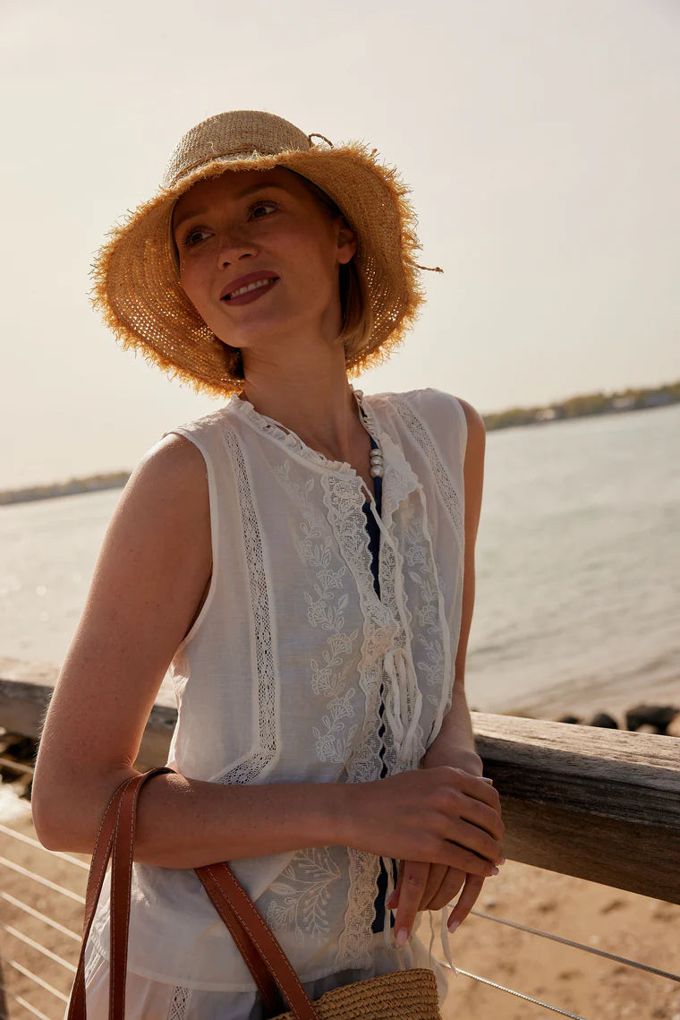 Packable Raffia Bucket Hat Natural