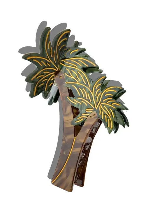 Hand Painted Palm Trees Claw Hair Clip