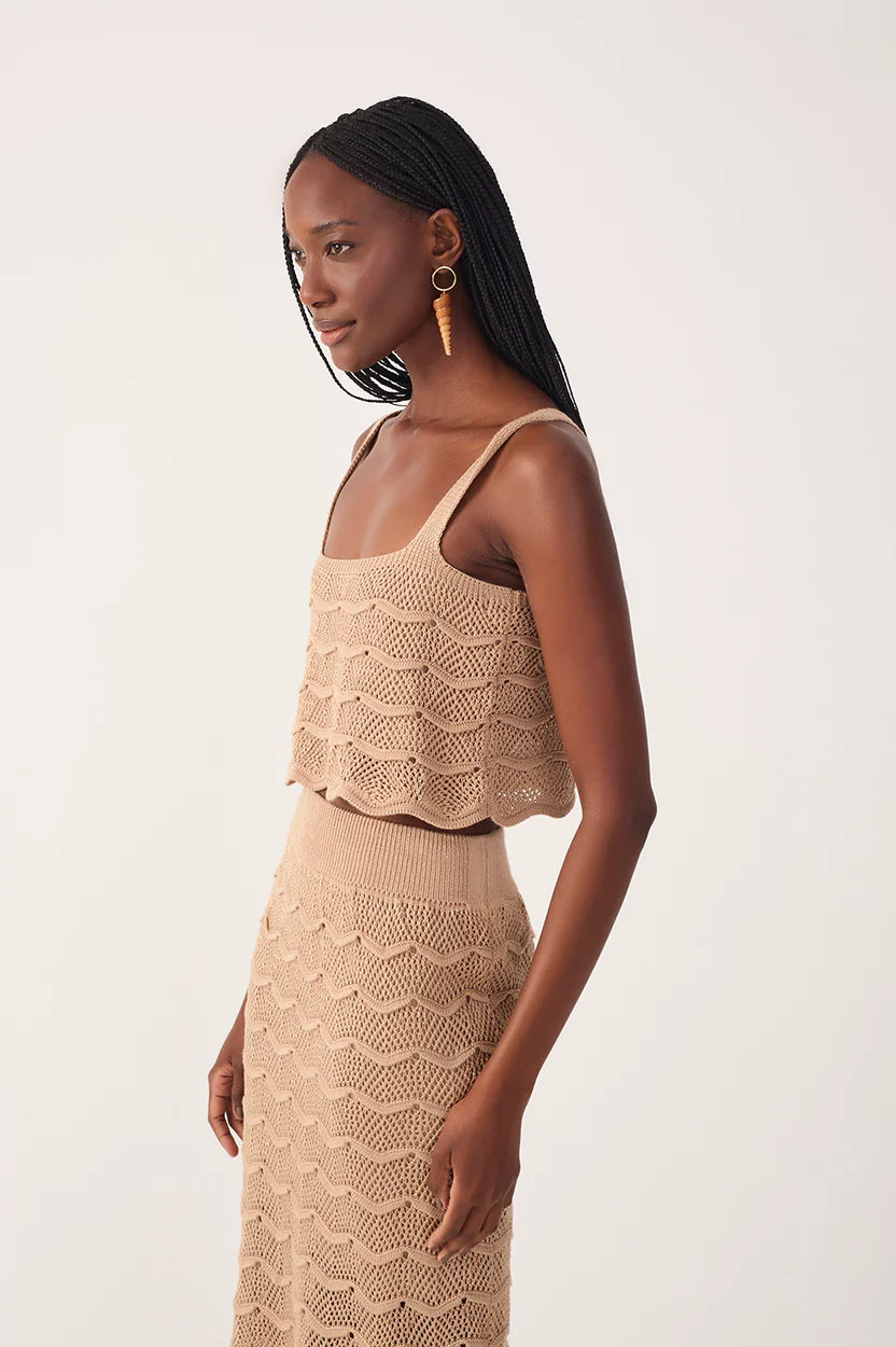 Waves Tricot Crop Top Shirt