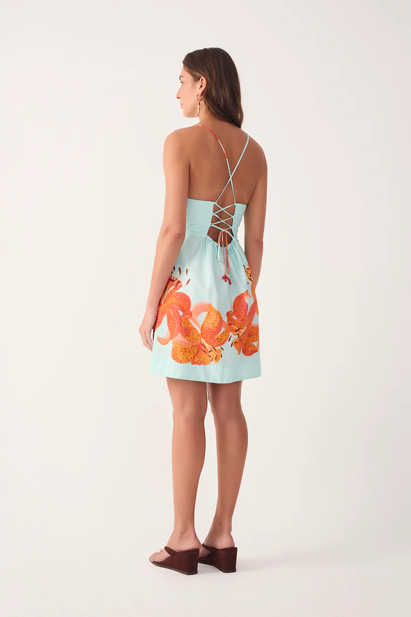 Blue Lily Tricoline Mini Dress