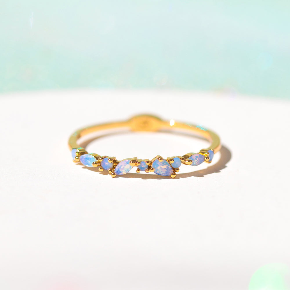 Blue Lily Ring - Gold